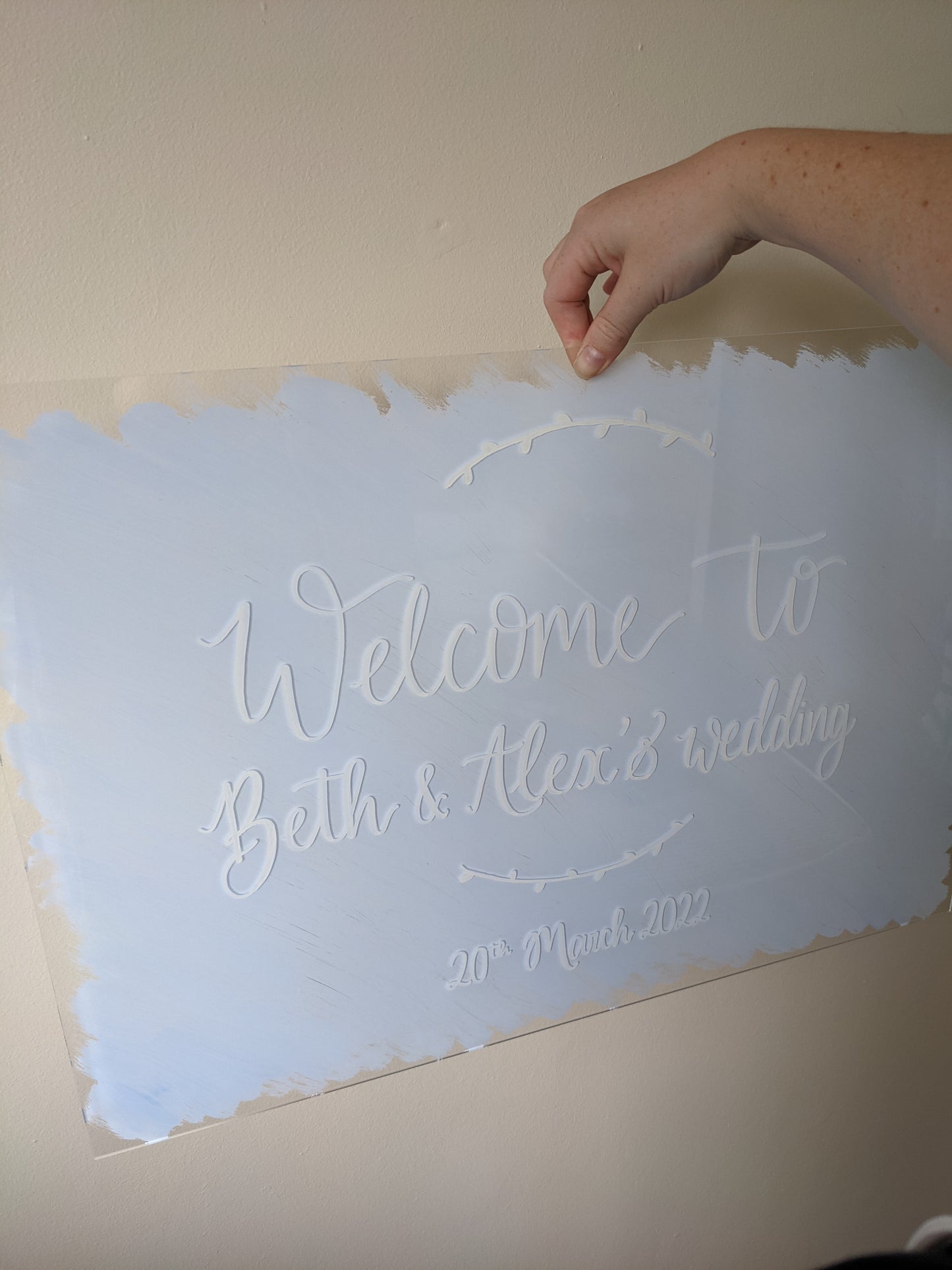 Acrylic welcome sign