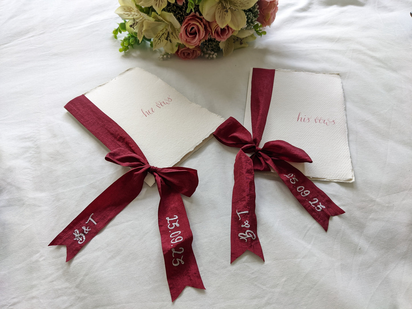 Handmade card vow books