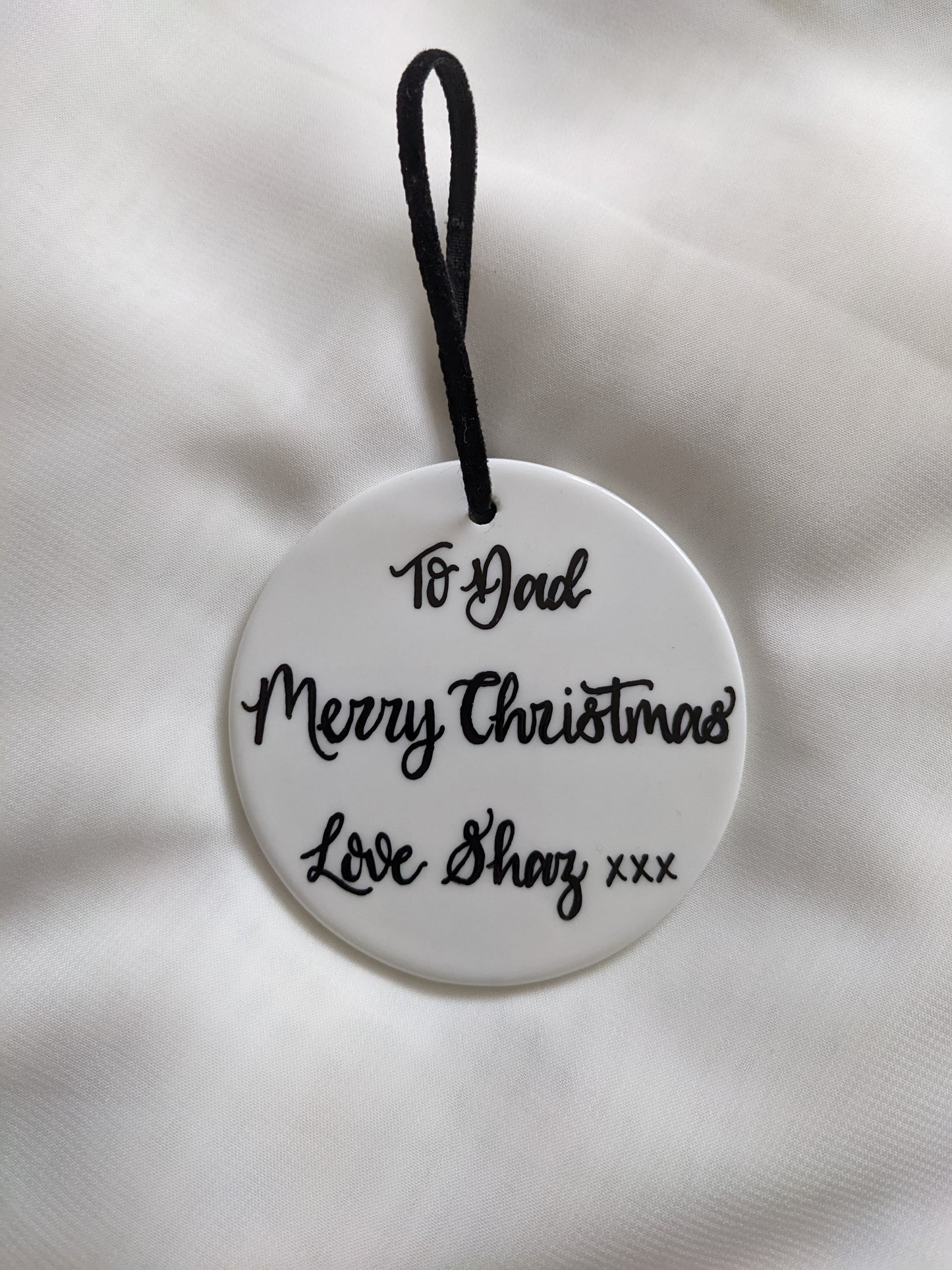 Handwritten ceramic bauble