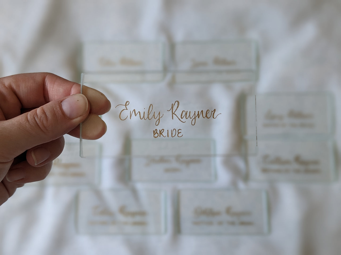 Engraved glass place names