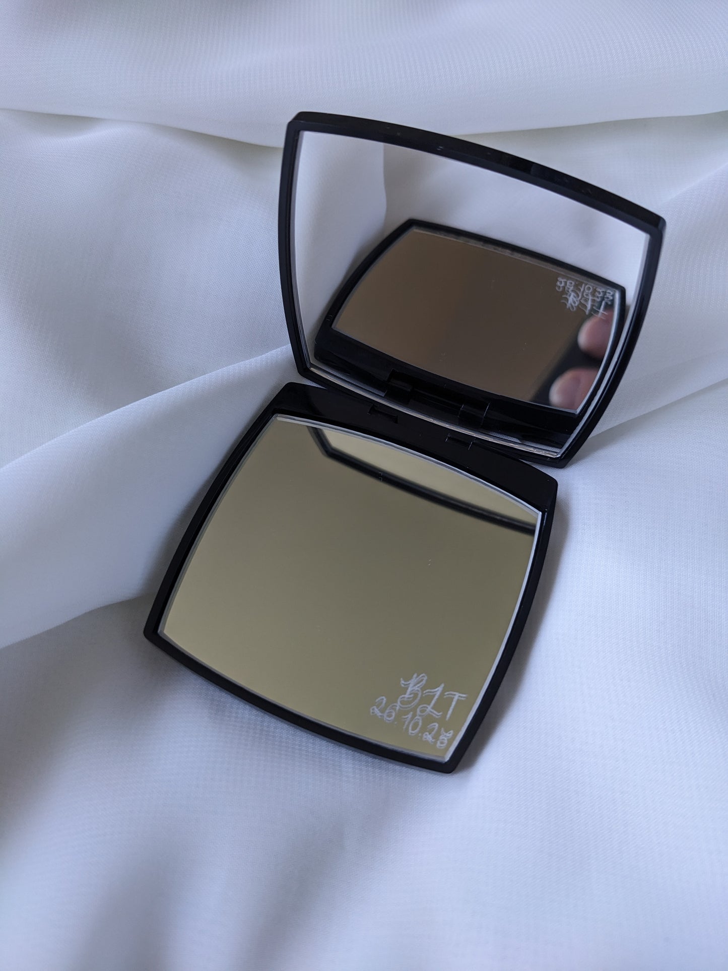 Engraved Chanel compact mirror