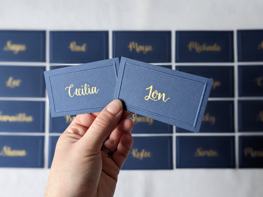 Embossed card place names
