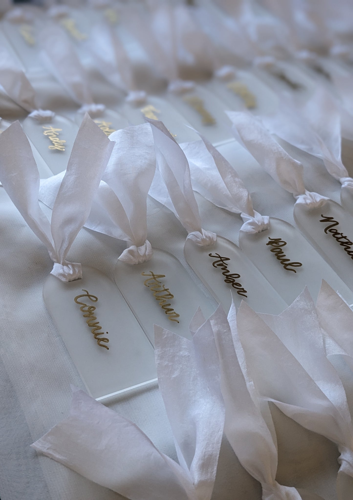 Acrylic arch place name with ribbon