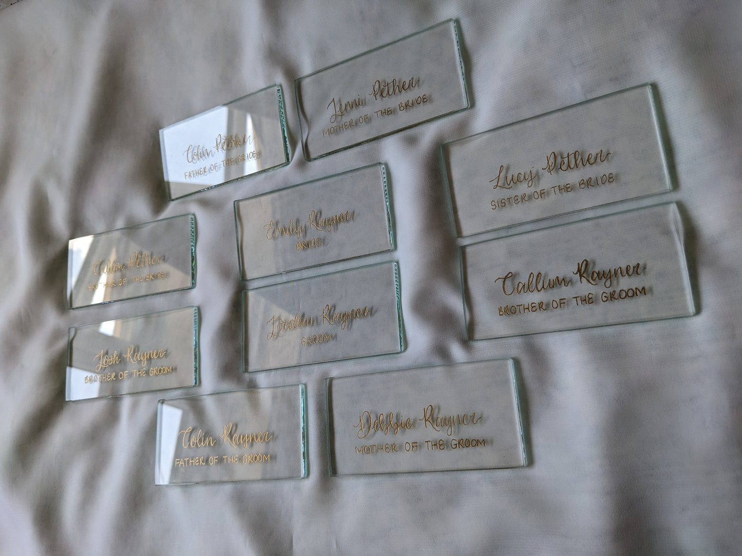 Engraved glass place names