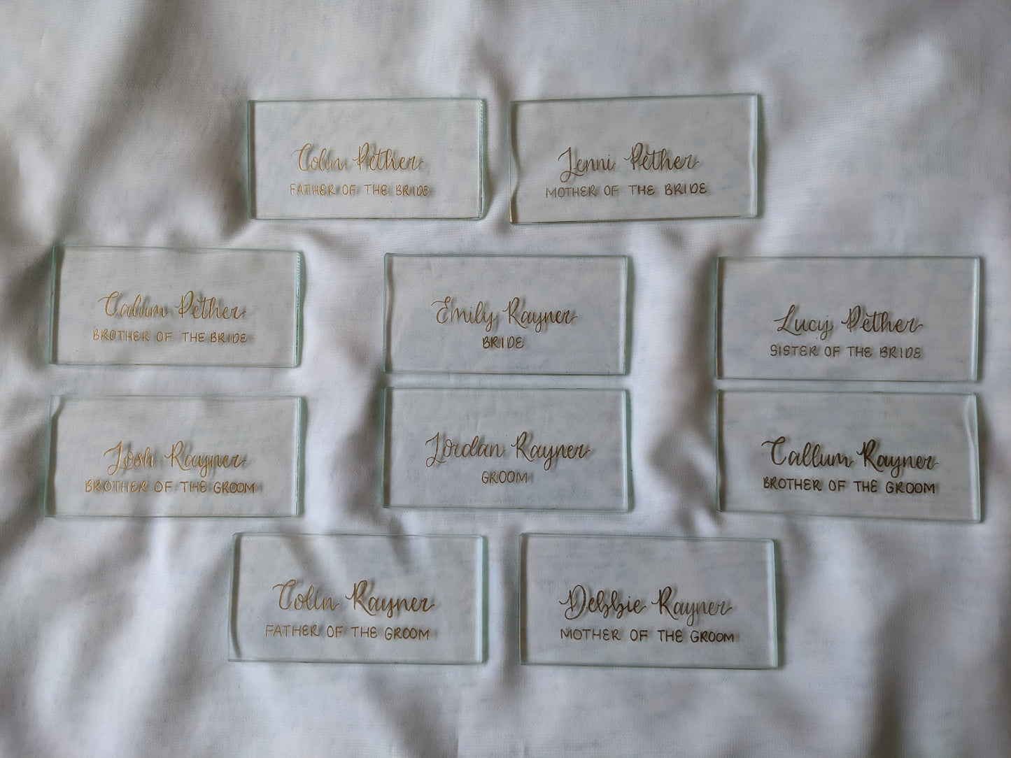 Engraved glass place names