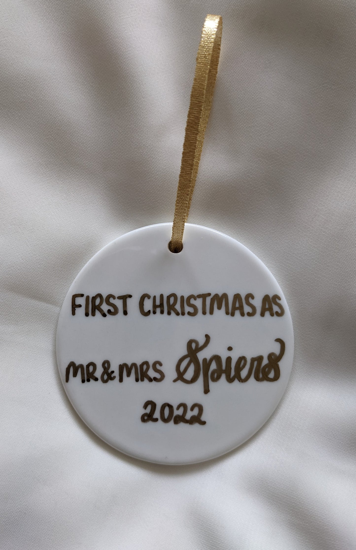 Handwritten ceramic bauble