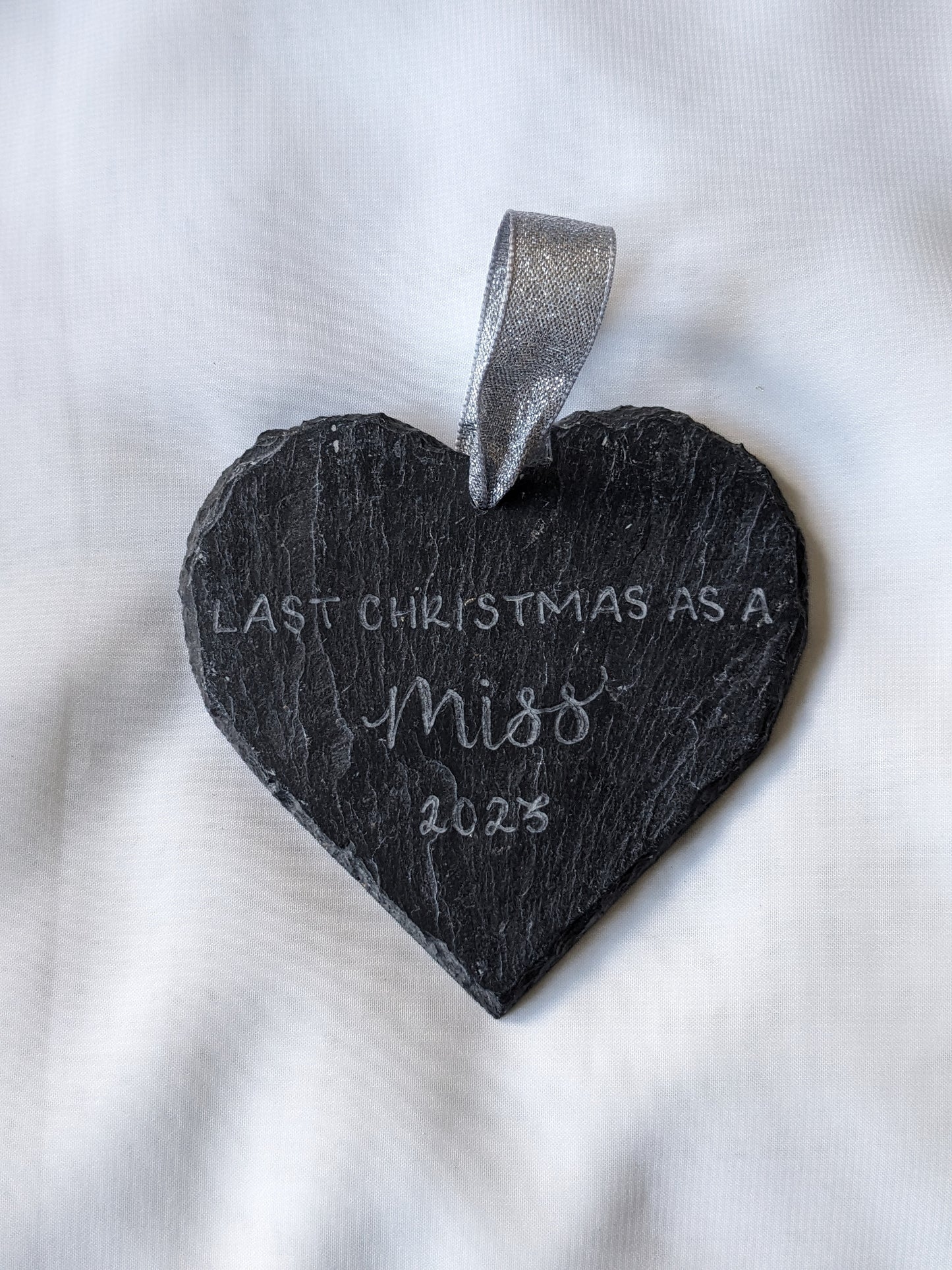 Engraved slate bauble