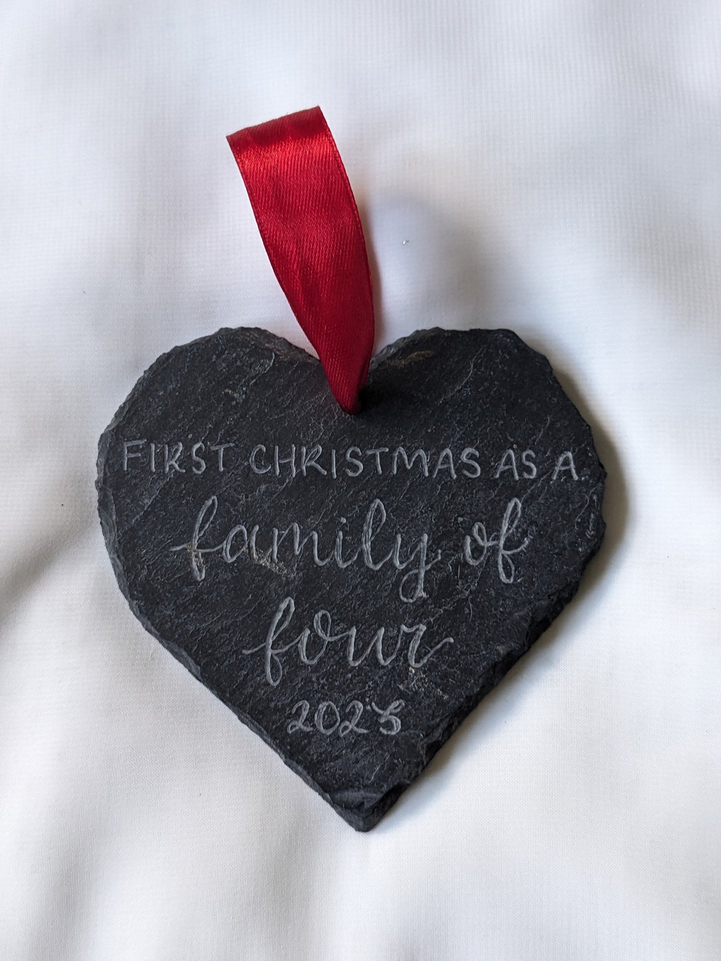Engraved slate bauble