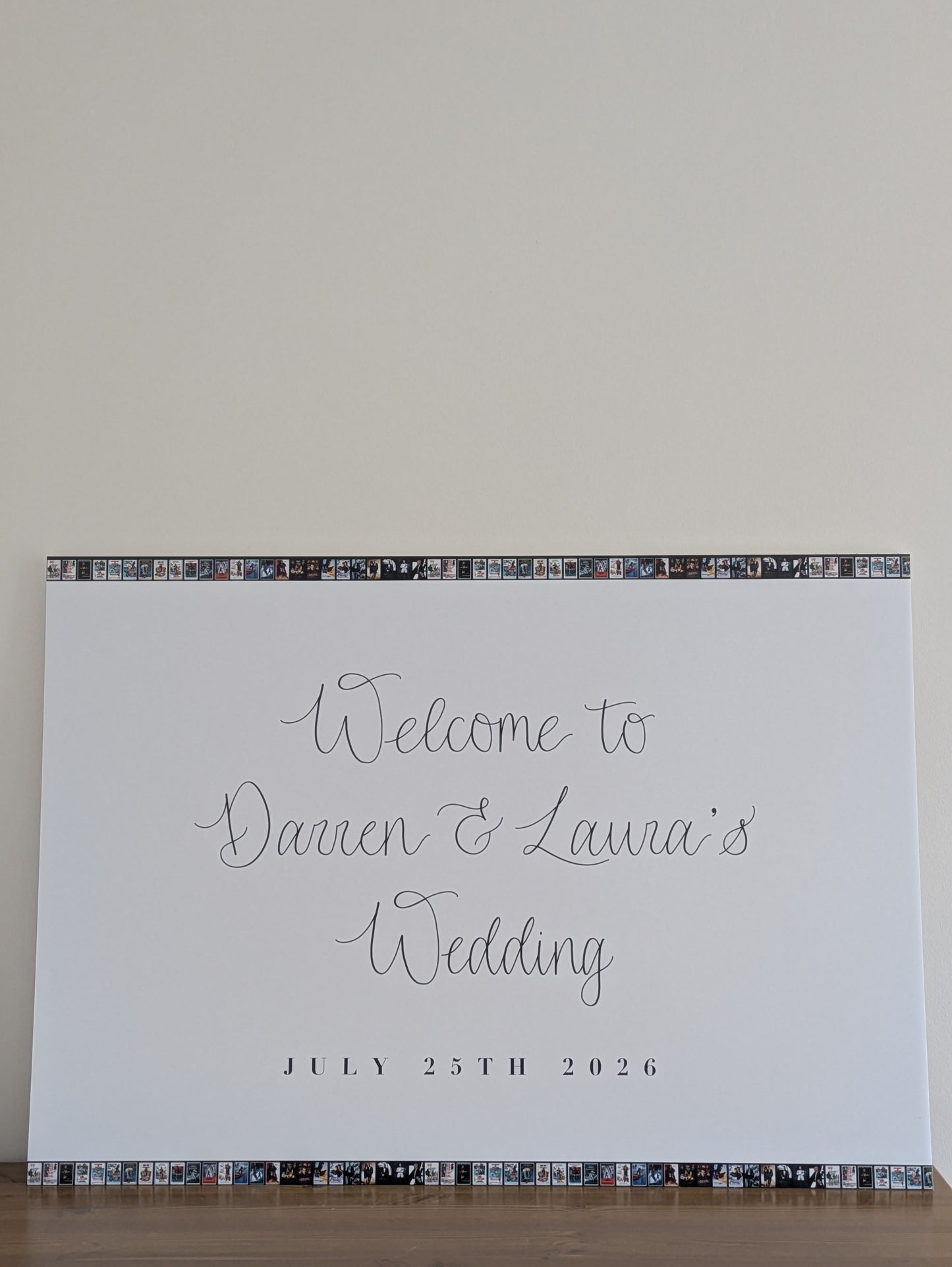 Printed welcome and/or order of the day sign