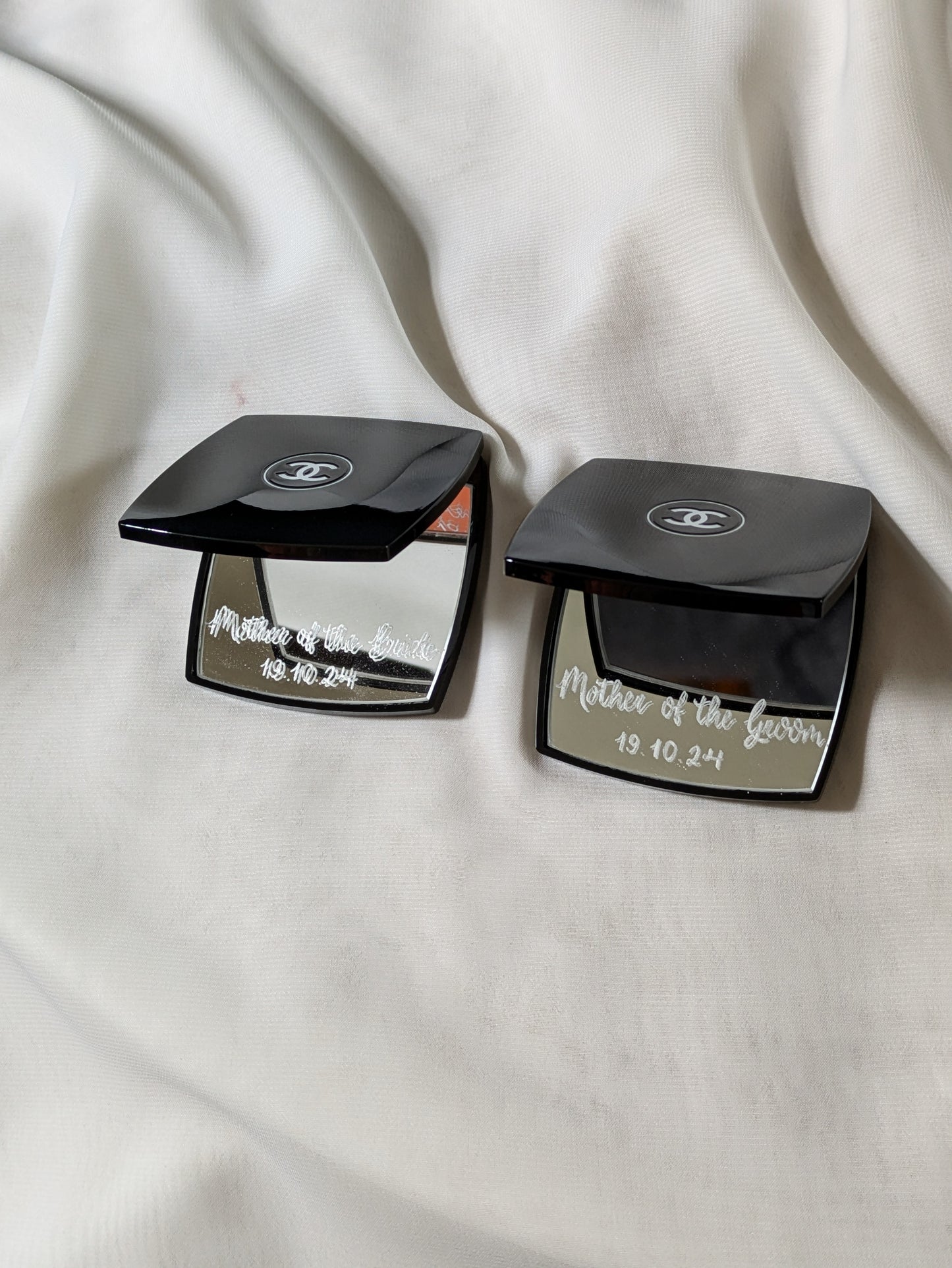 Engraved Chanel compact mirror
