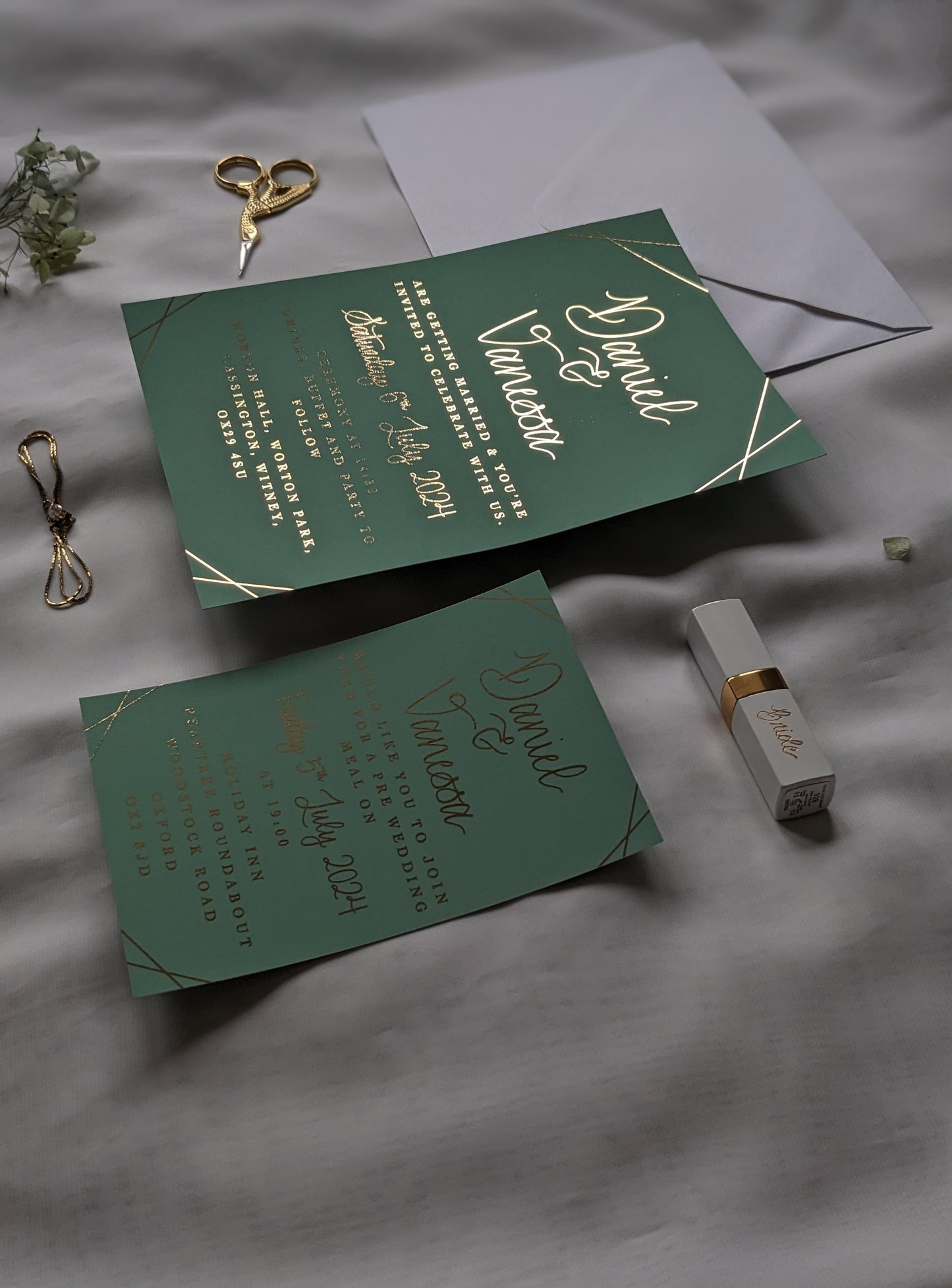 Hot foil invitations
