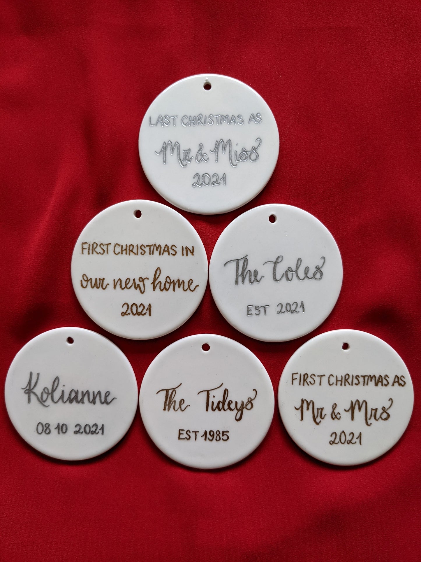 Engraved ceramic bauble