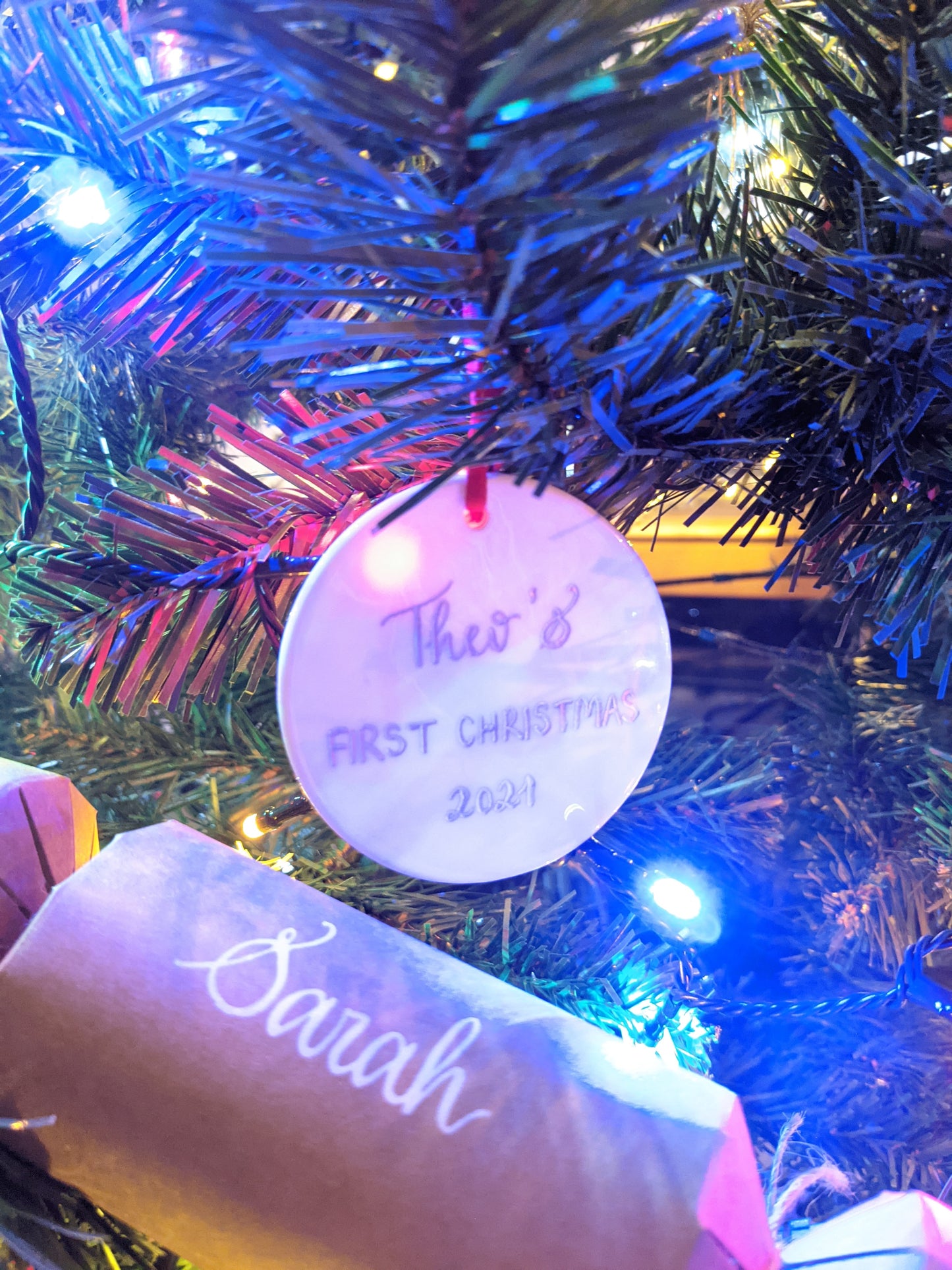 Engraved ceramic bauble