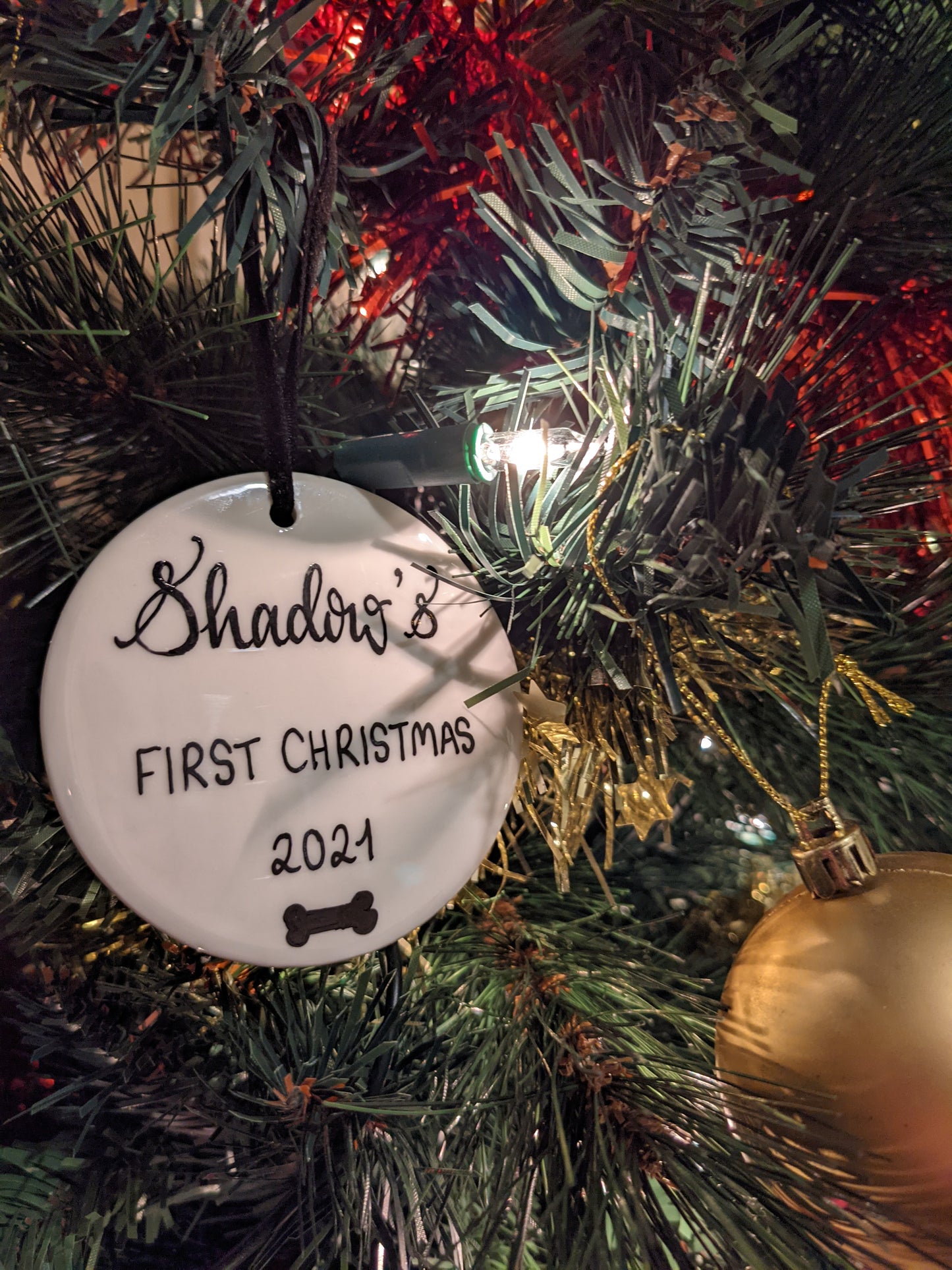 Handwritten ceramic bauble
