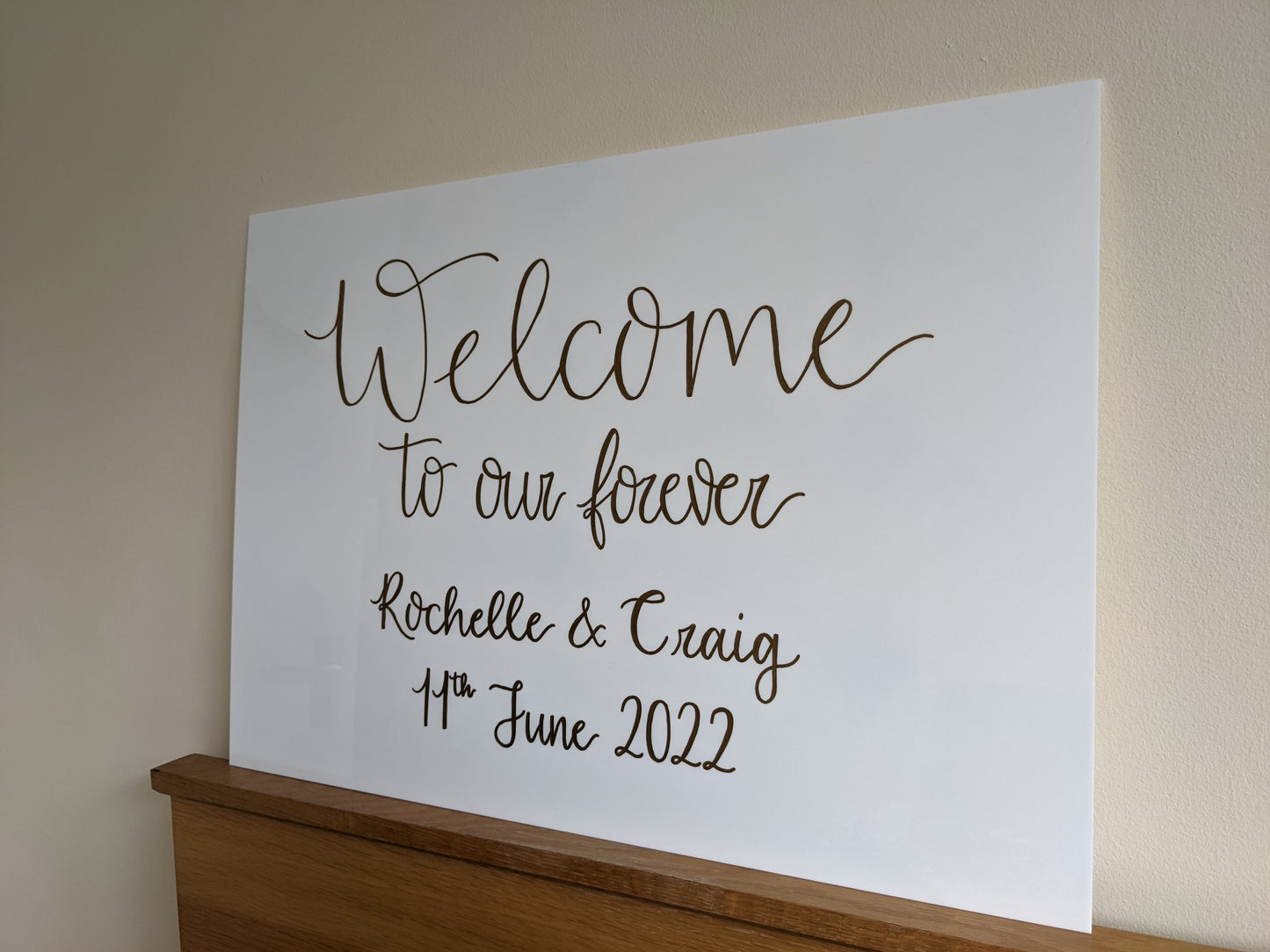 Acrylic welcome sign