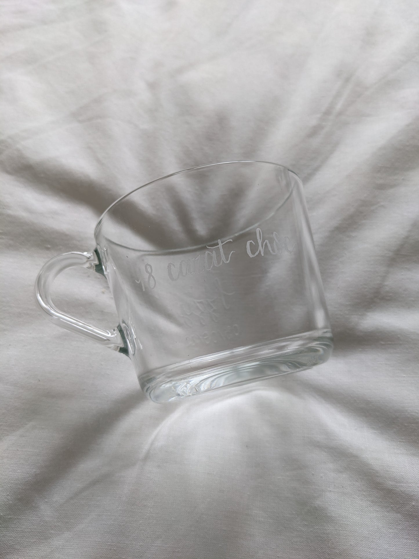Engraved glass mugs