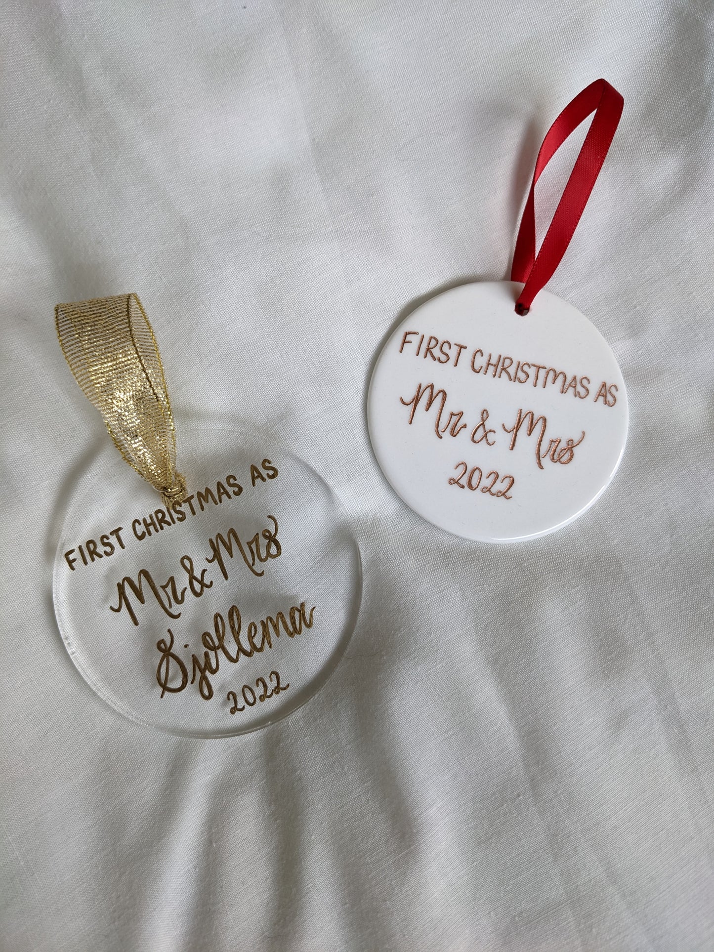 Engraved ceramic bauble