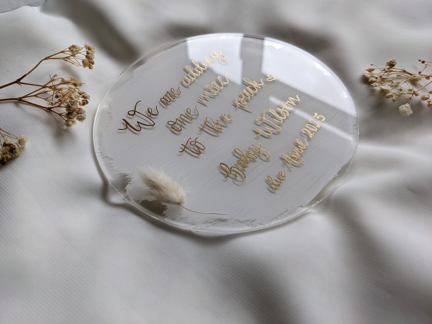 Acrylic announcement sign