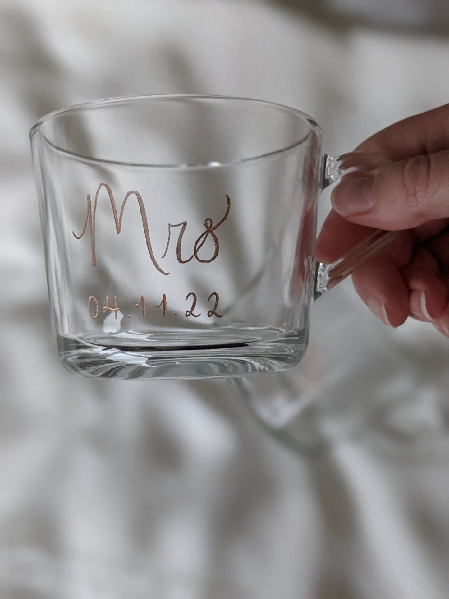Engraved glass mugs