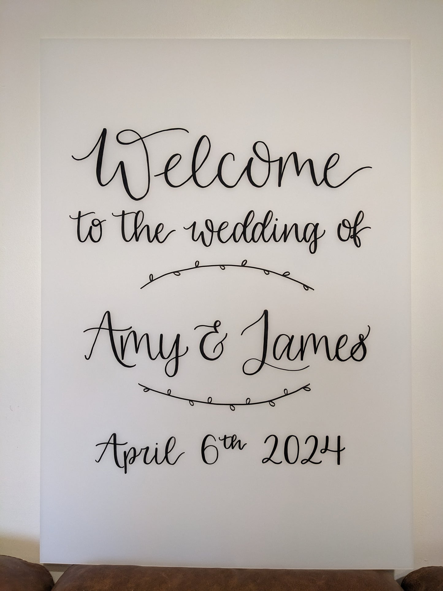 Acrylic welcome sign