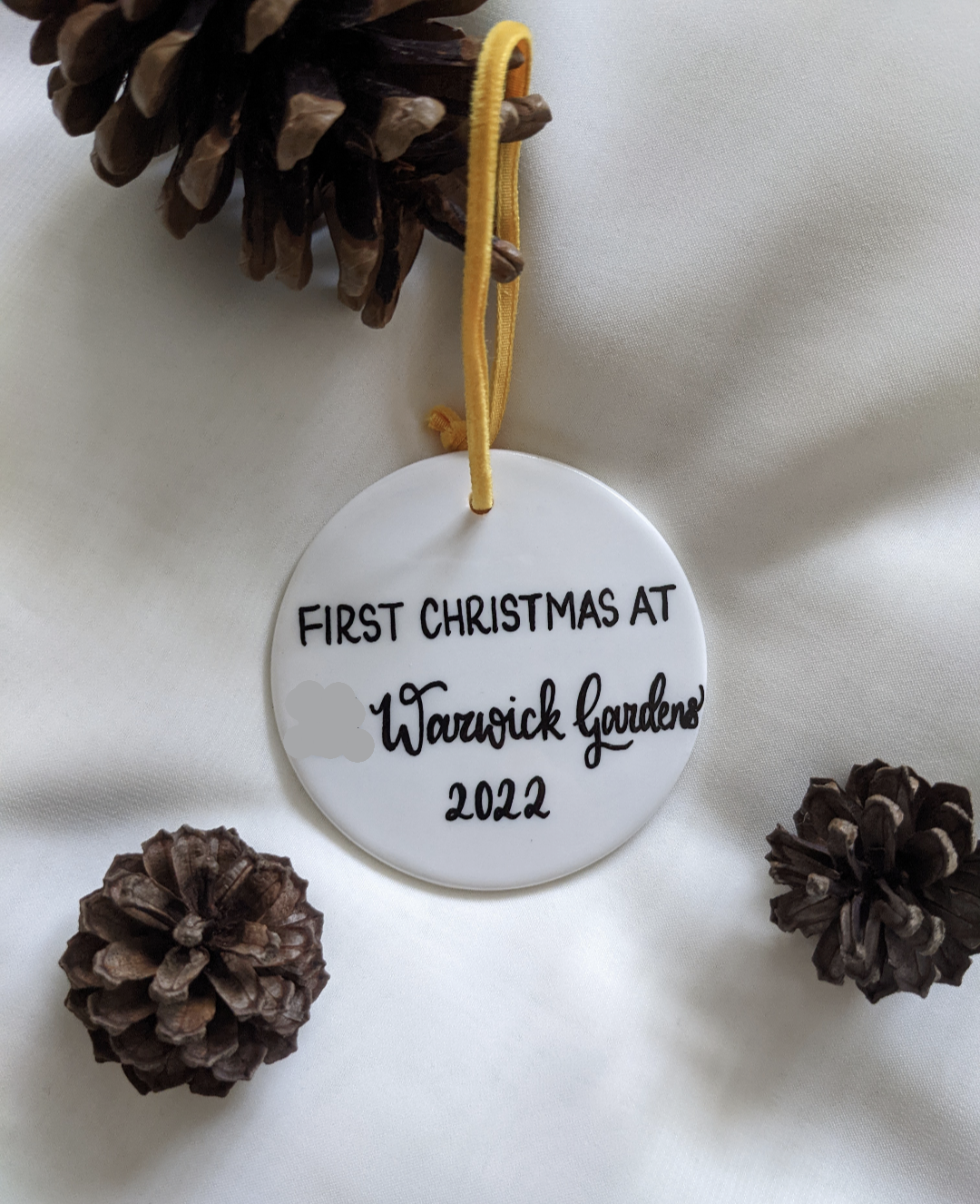 Handwritten ceramic bauble