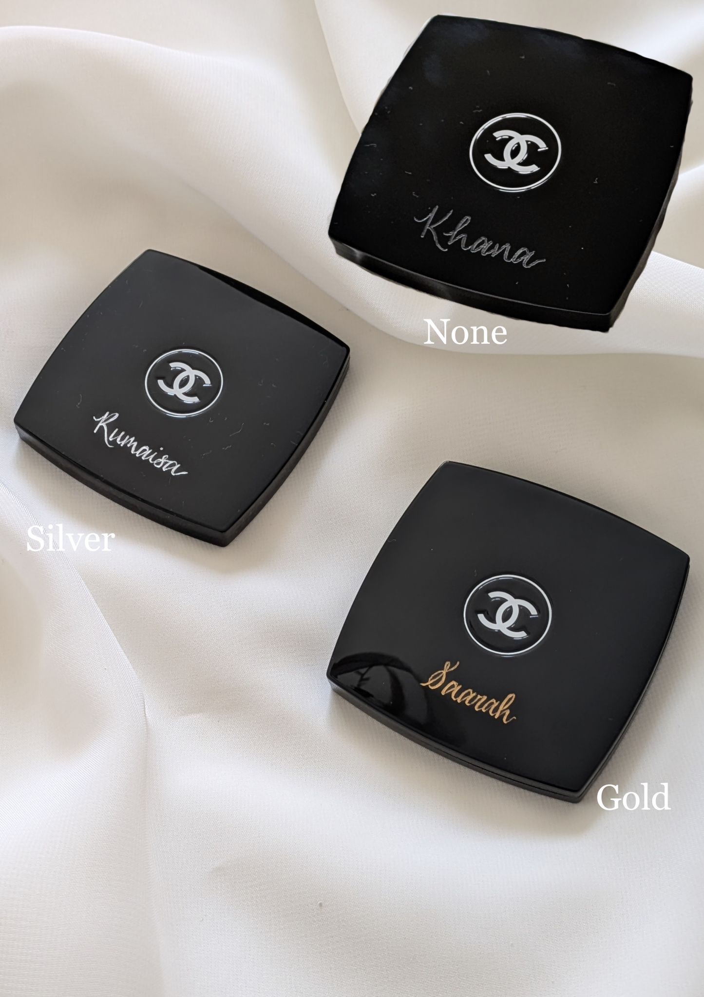 Engraved Chanel compact mirror
