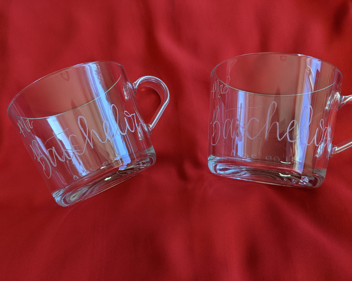 Engraved glass mugs