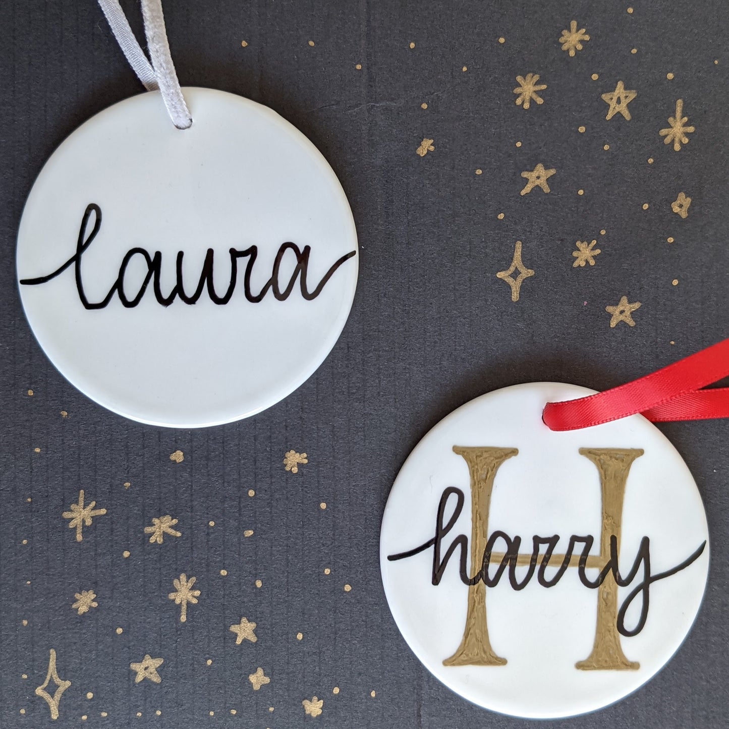 Handwritten ceramic bauble
