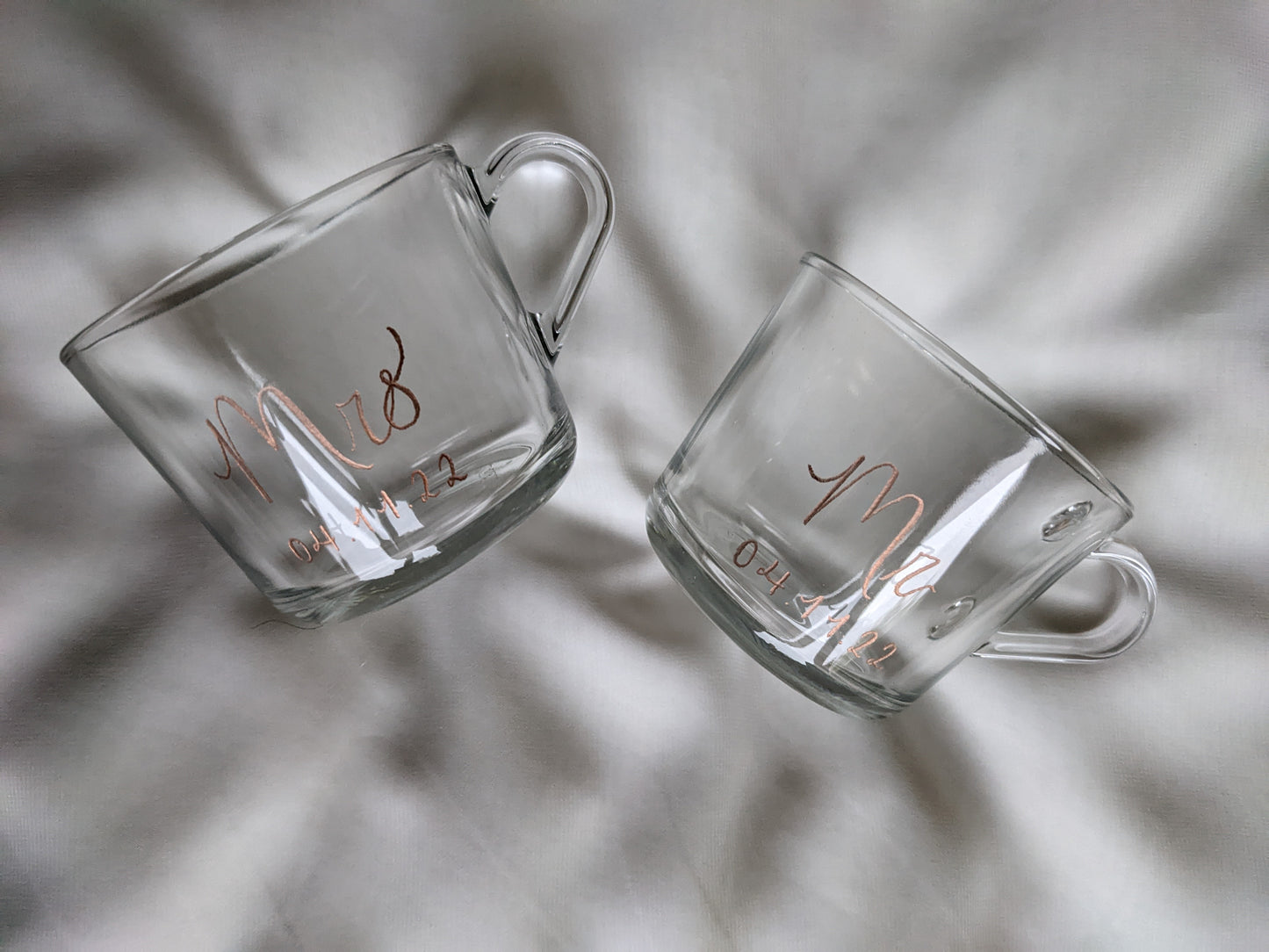 Engraved glass mugs
