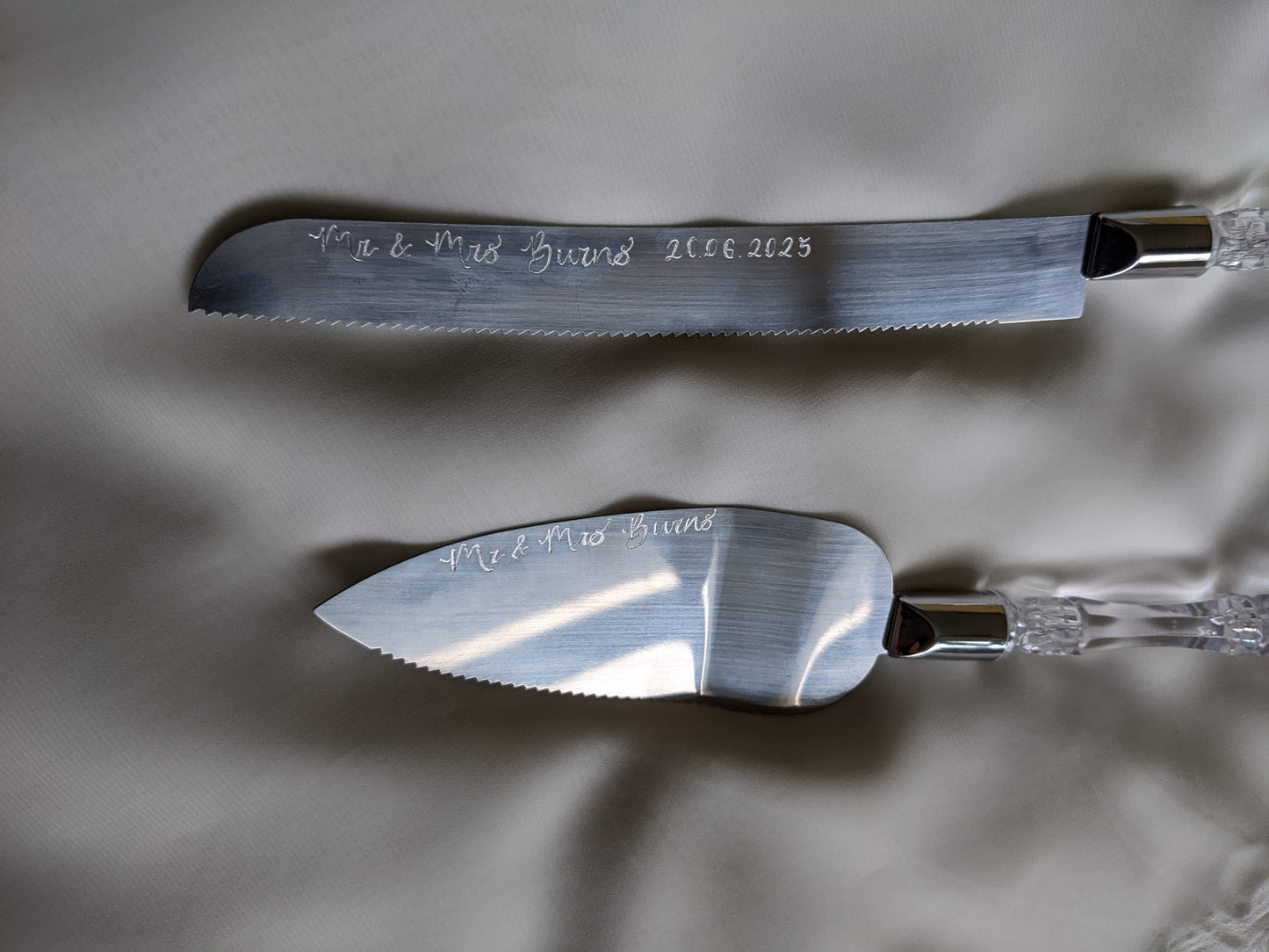 Cake serving set engraving