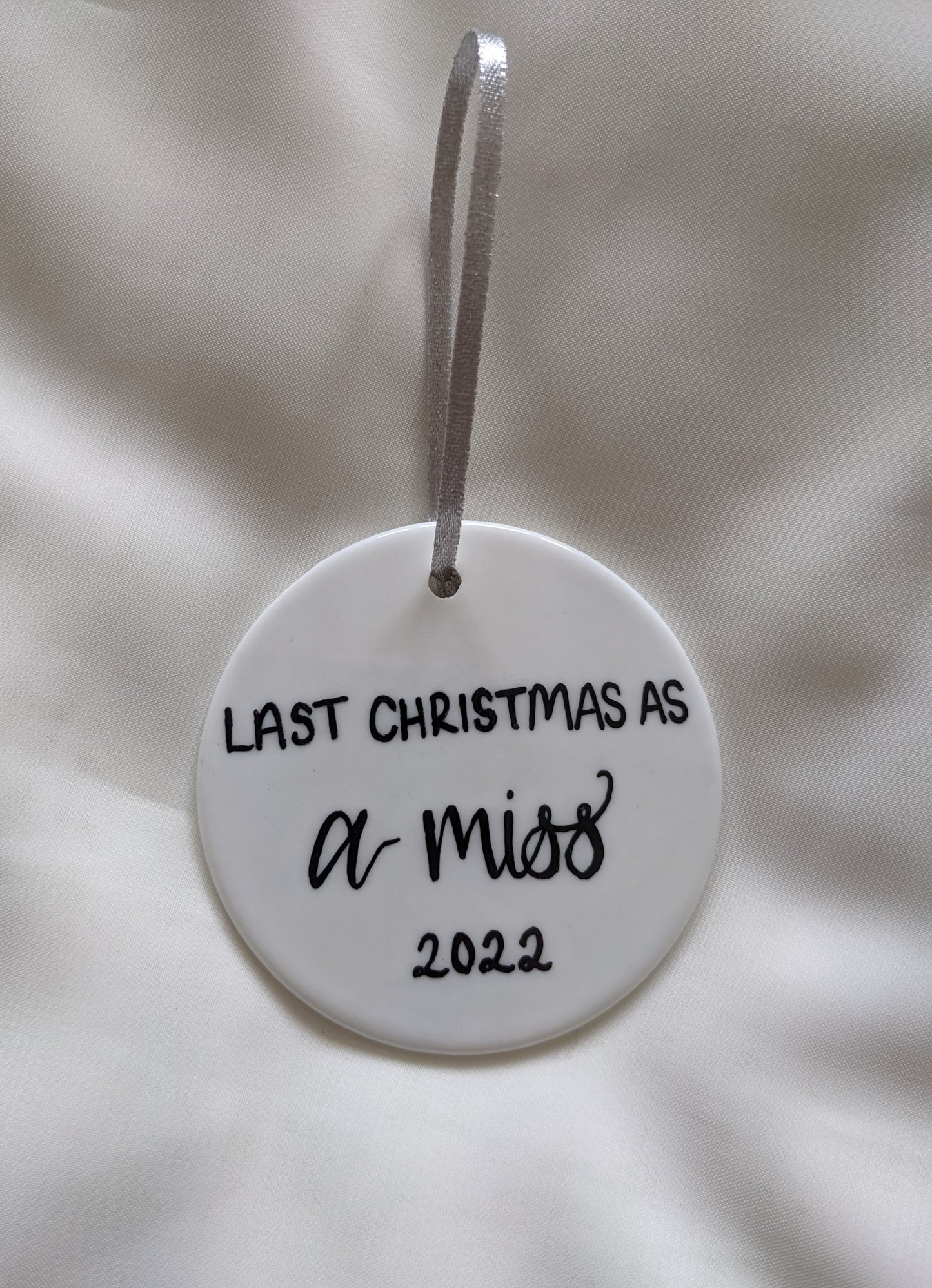 Handwritten ceramic bauble