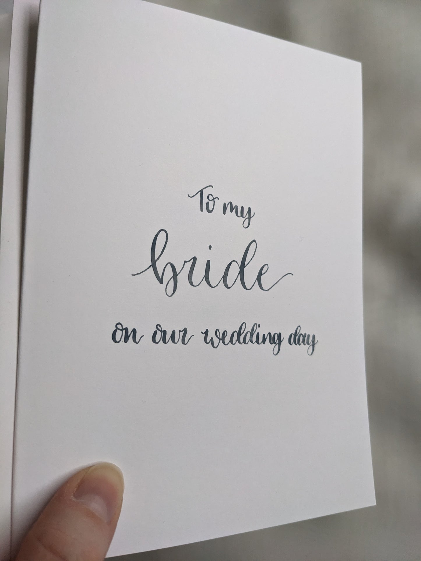 To my bride/to my groom card