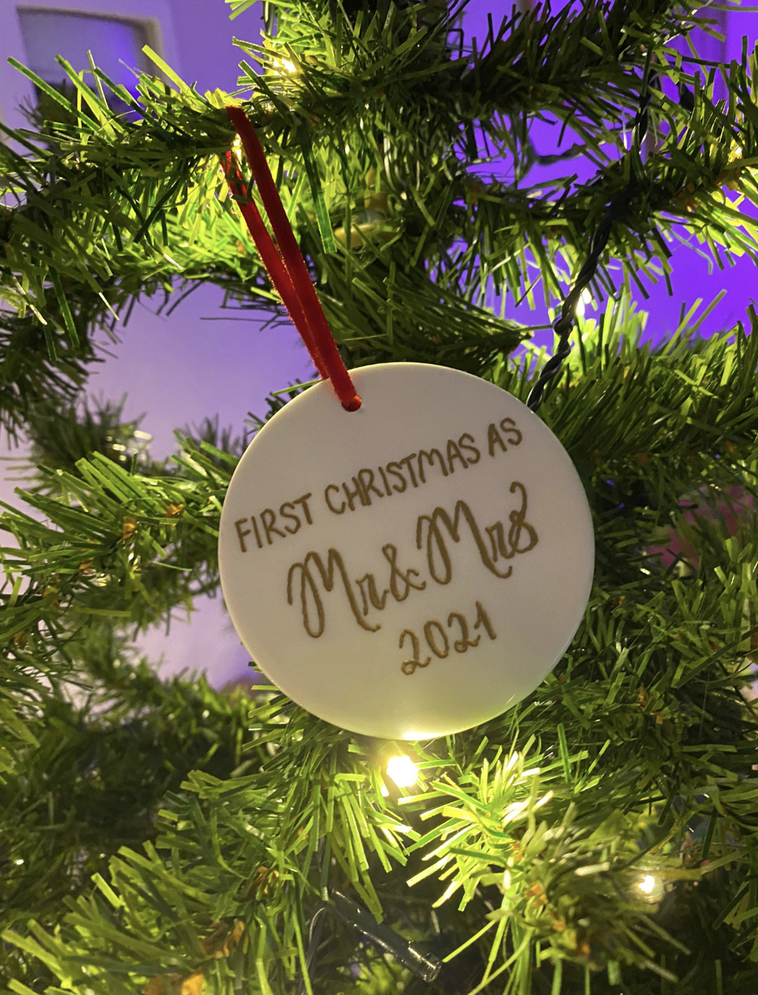 Engraved ceramic bauble