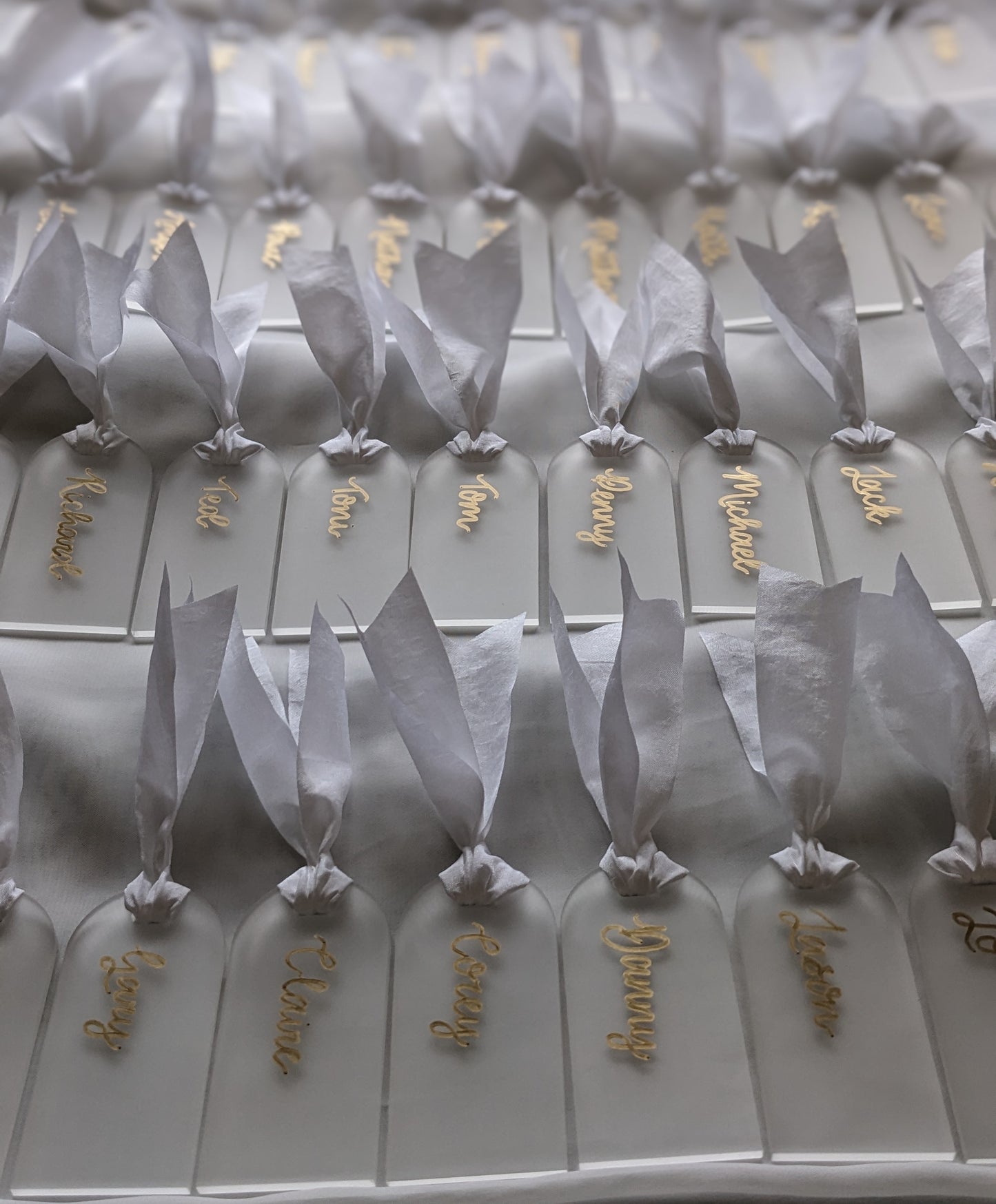 Acrylic arch place name with ribbon