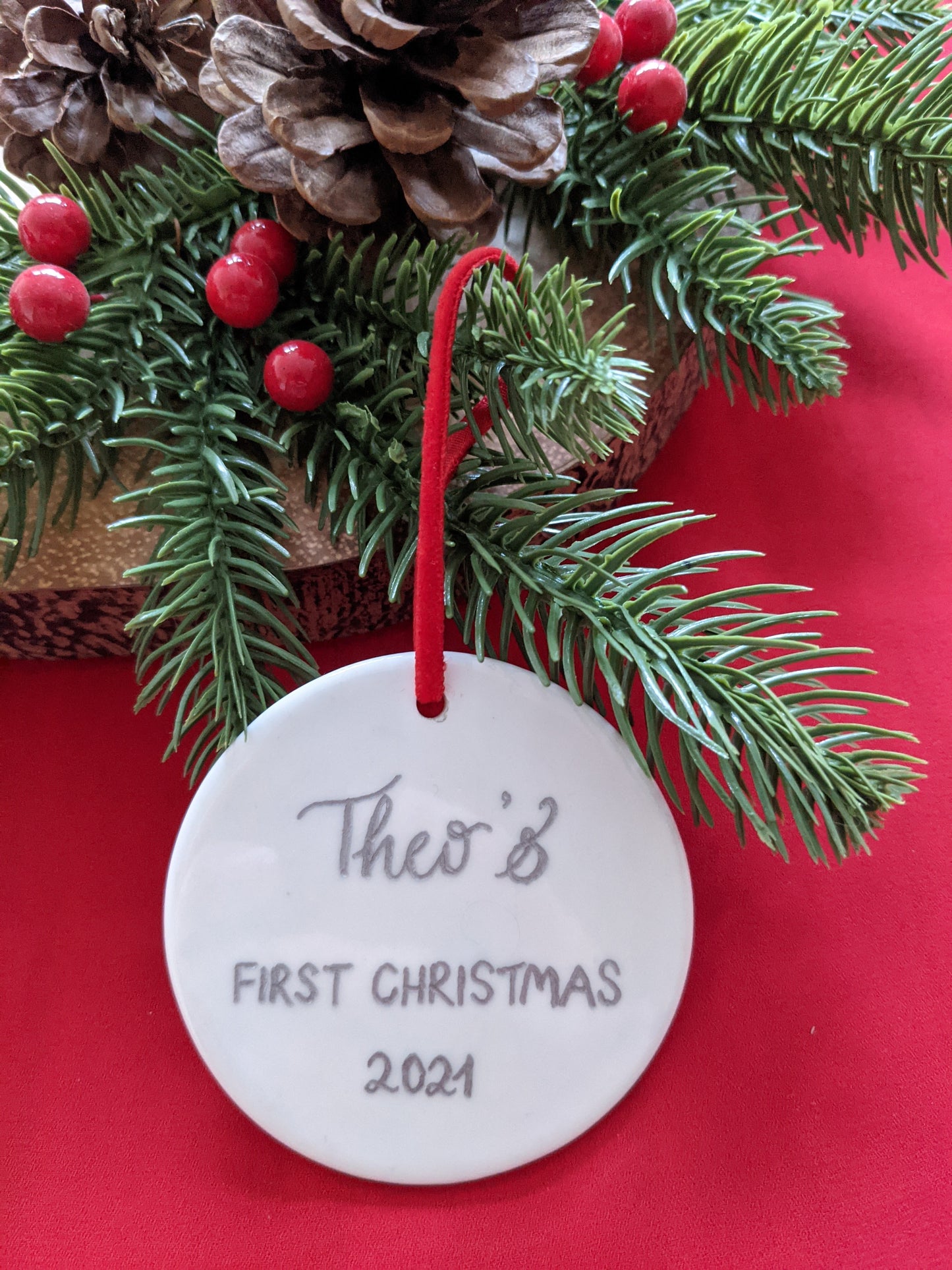 Engraved ceramic bauble