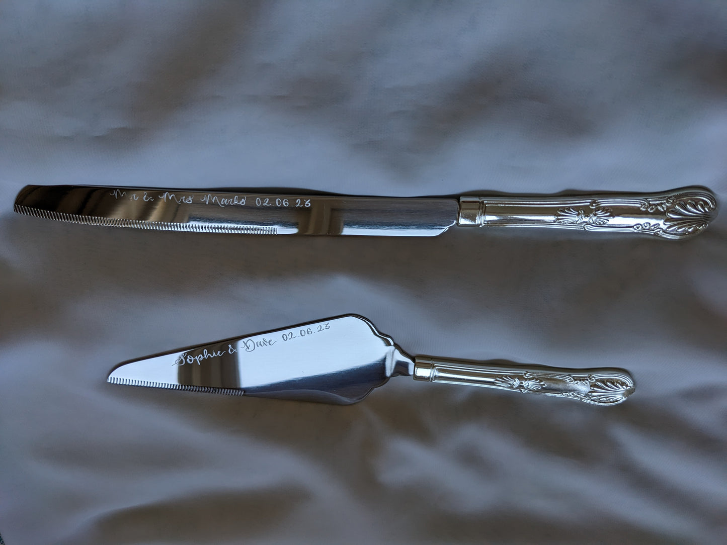 Cake serving set engraving