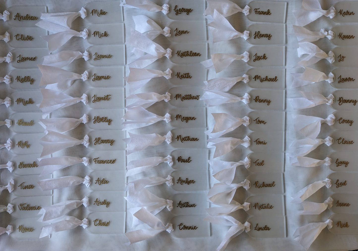 Acrylic arch place name with ribbon