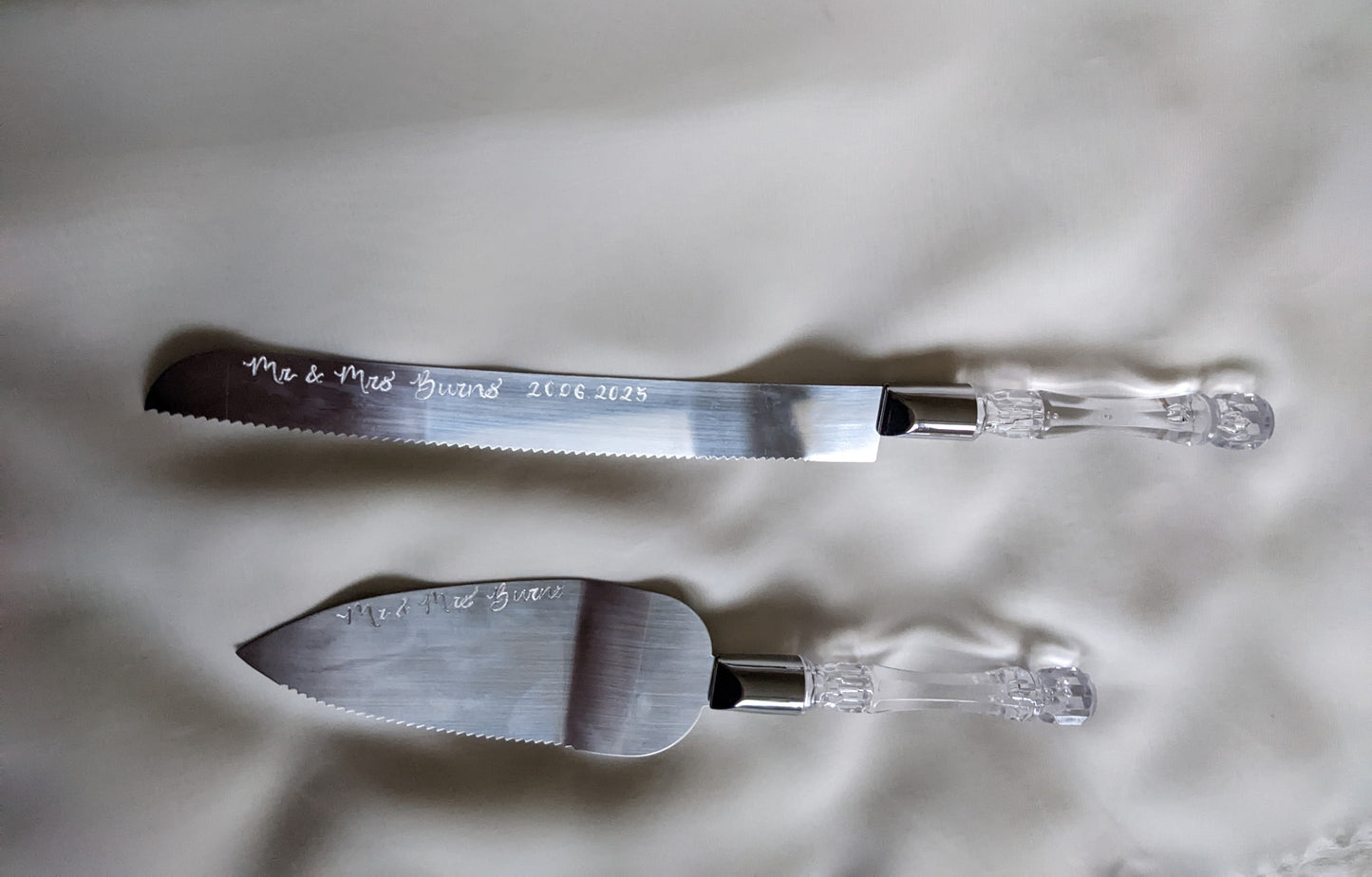 Cake serving set engraving