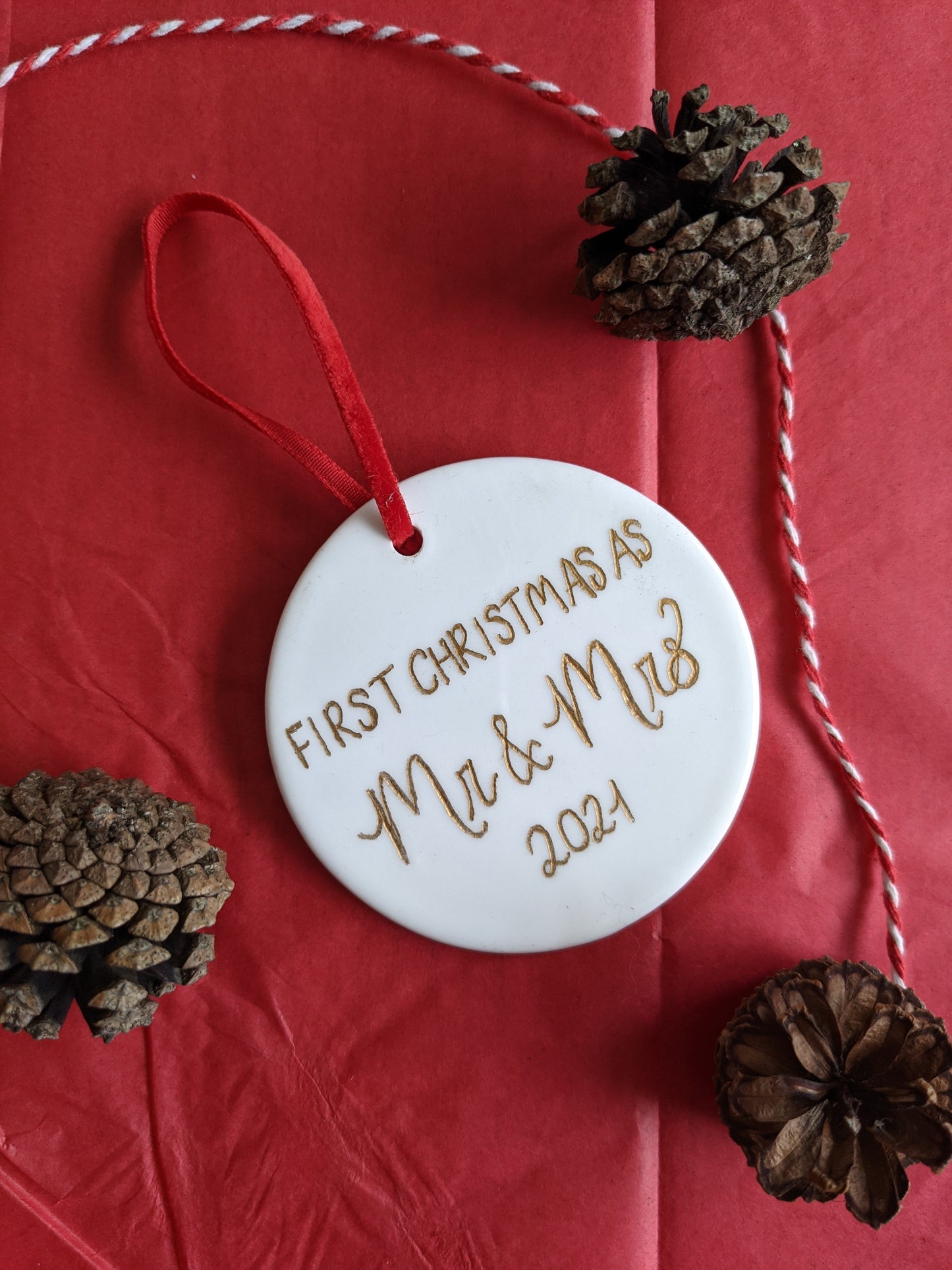 Engraved ceramic bauble