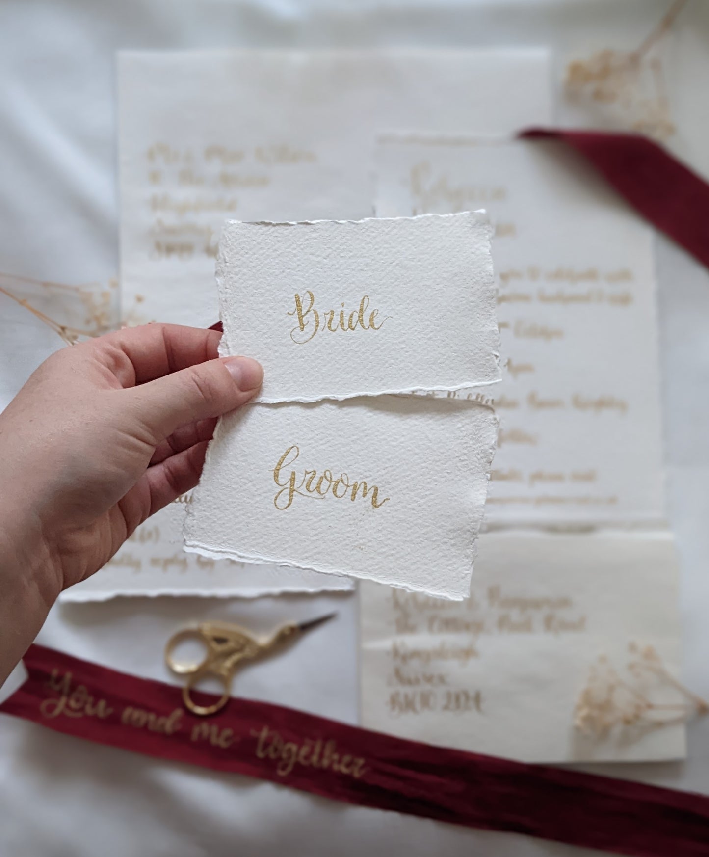 Handmade card place names