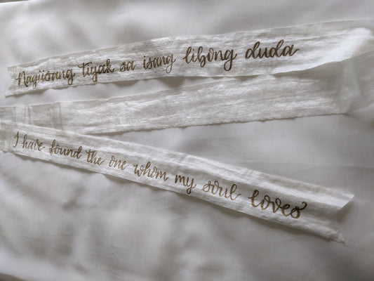 Calligraphy ribbons - up to 10 words