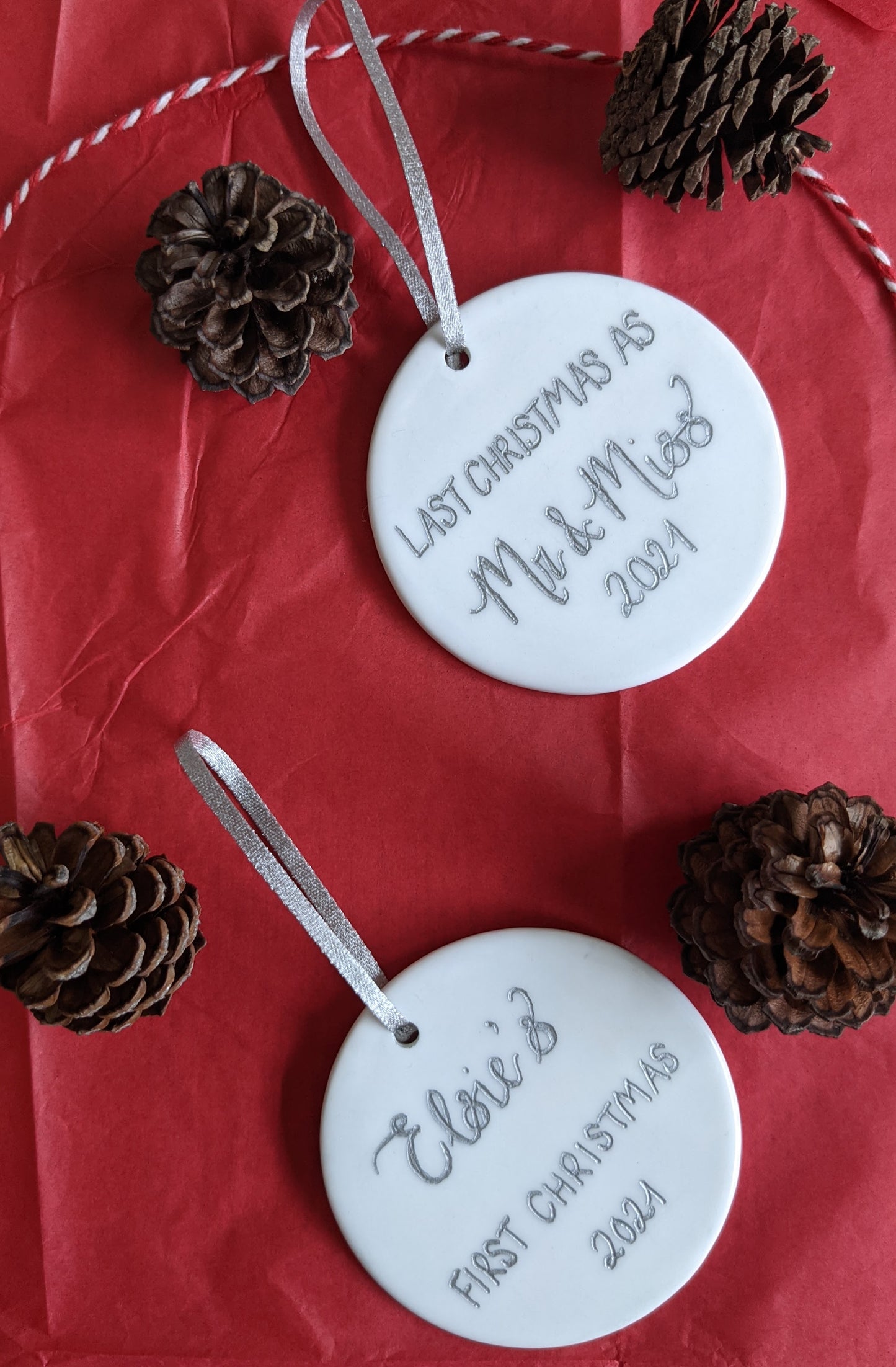 Engraved ceramic bauble