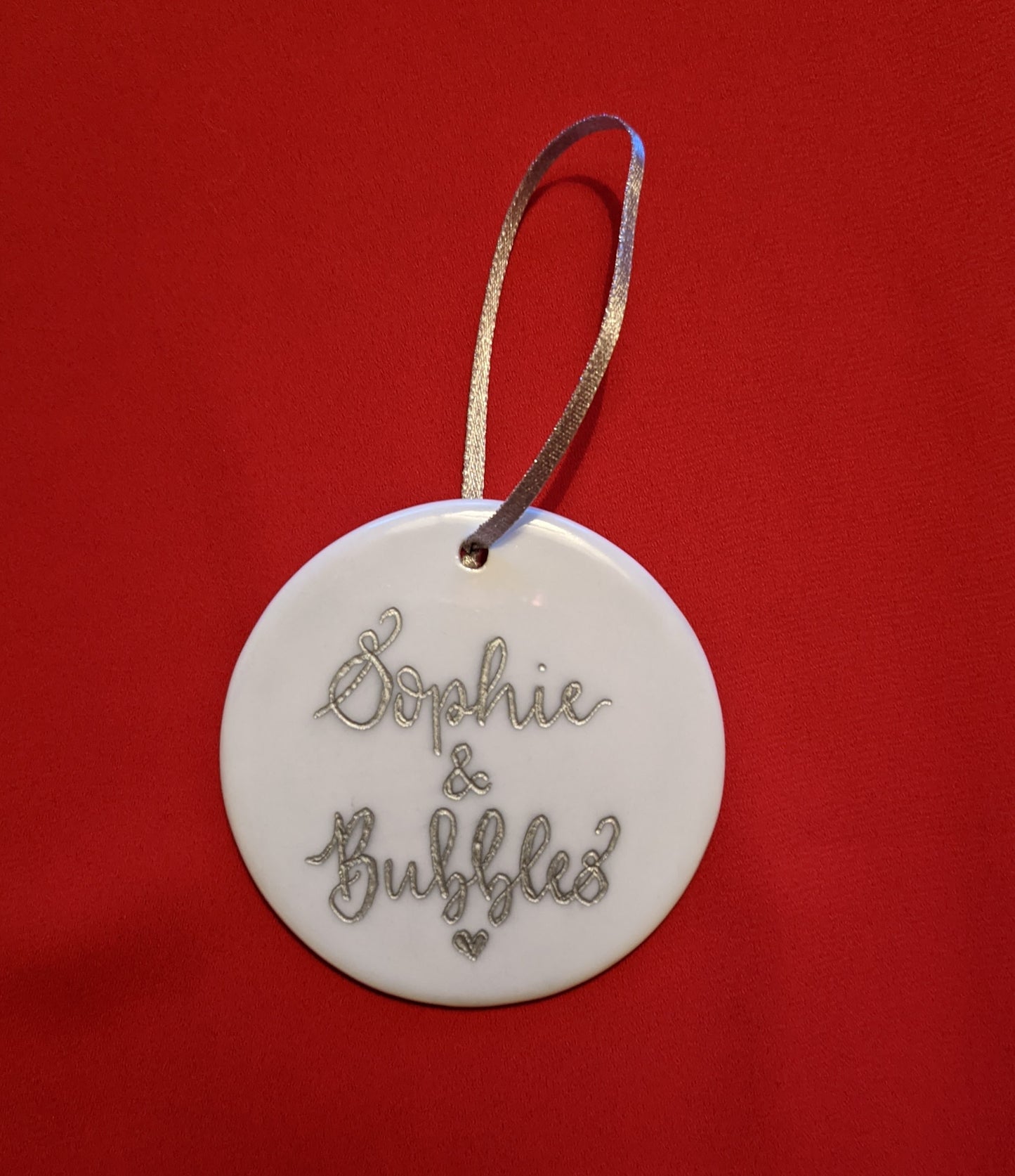 Engraved ceramic bauble