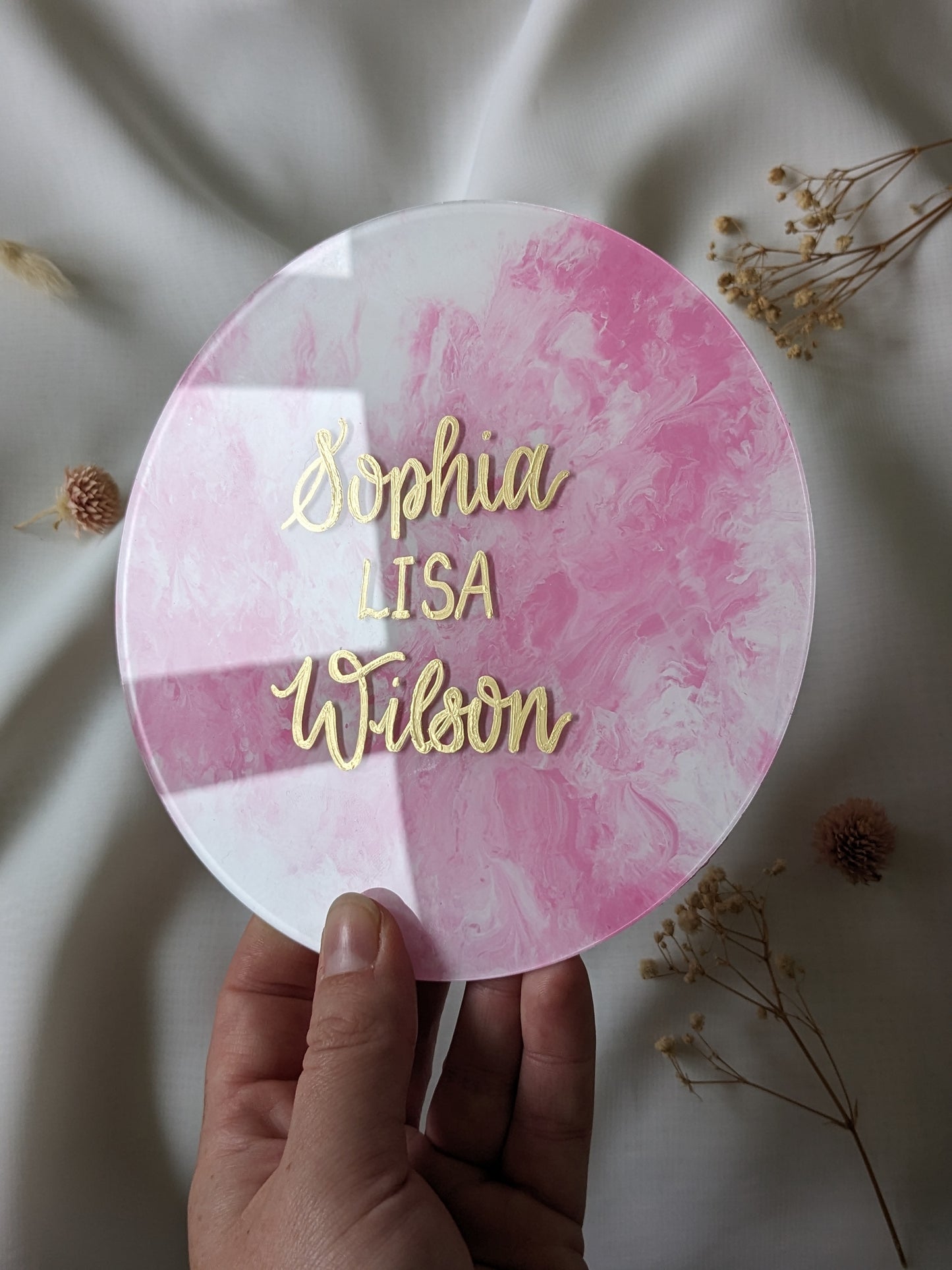 Acrylic announcement sign