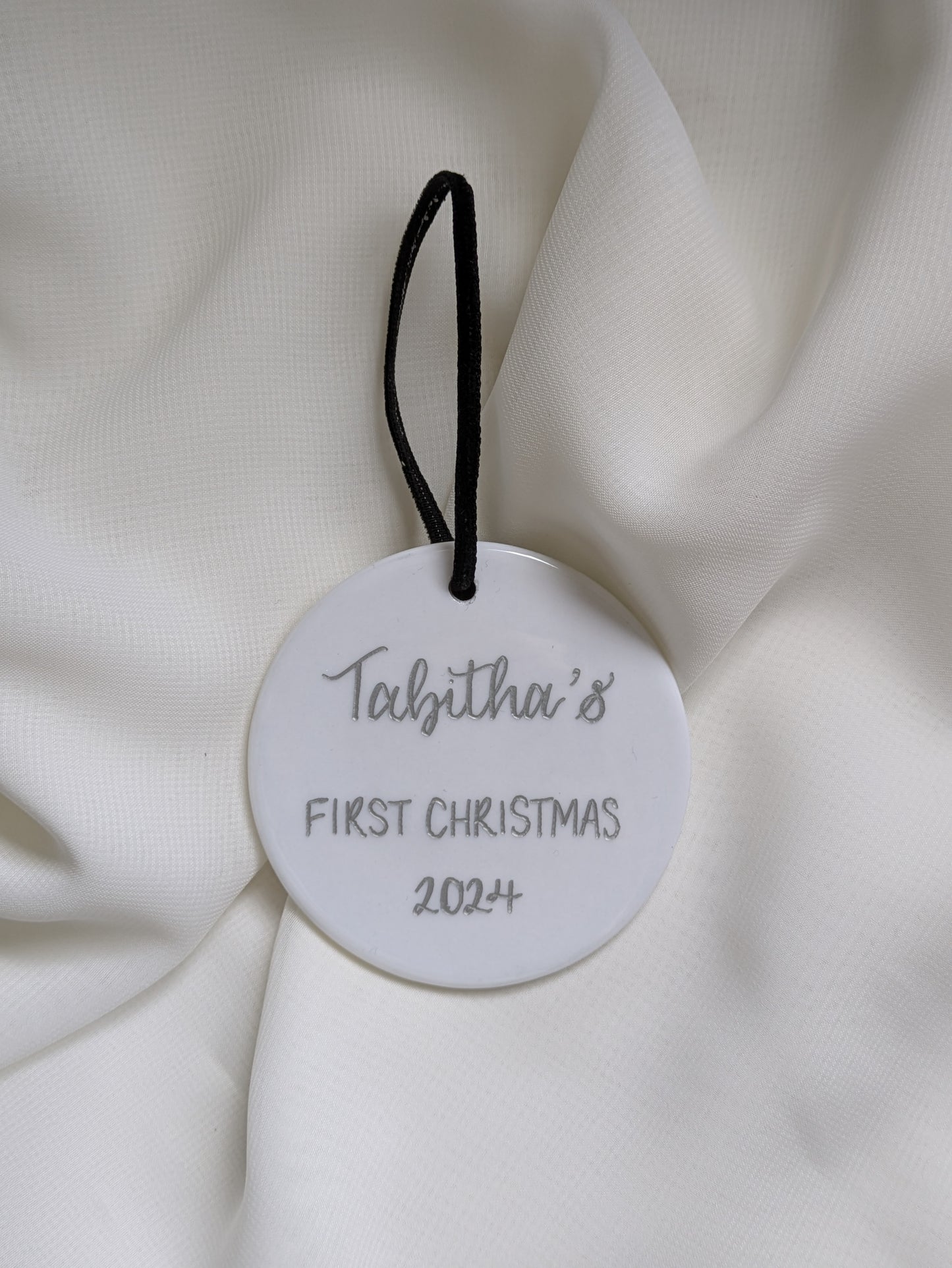 Engraved ceramic bauble