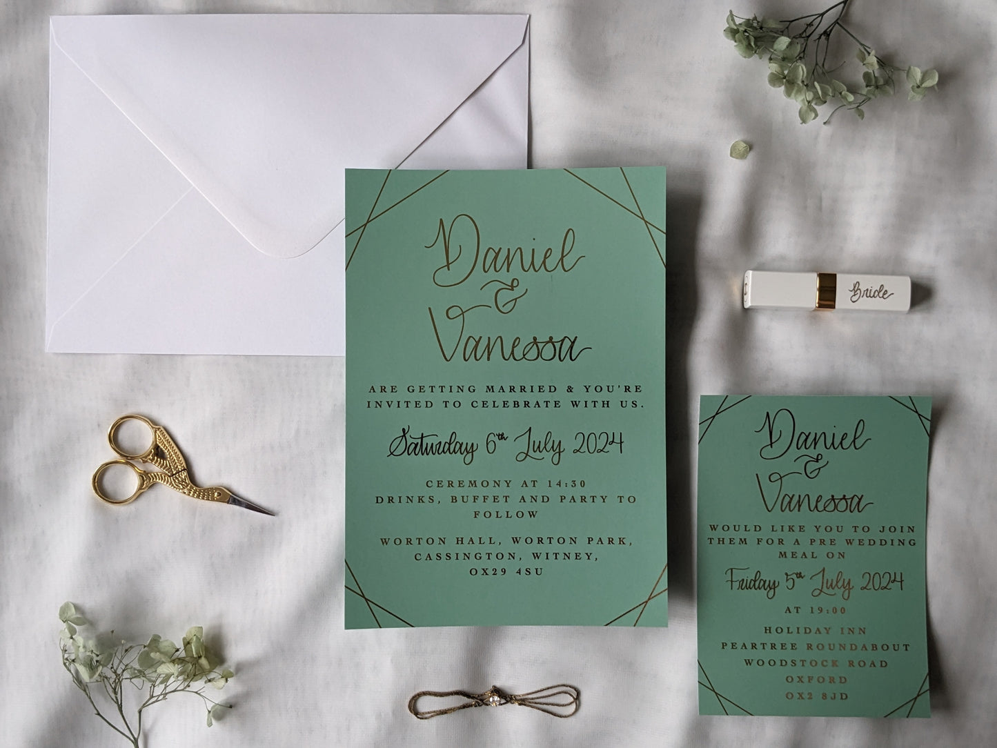 Hot foil invitations