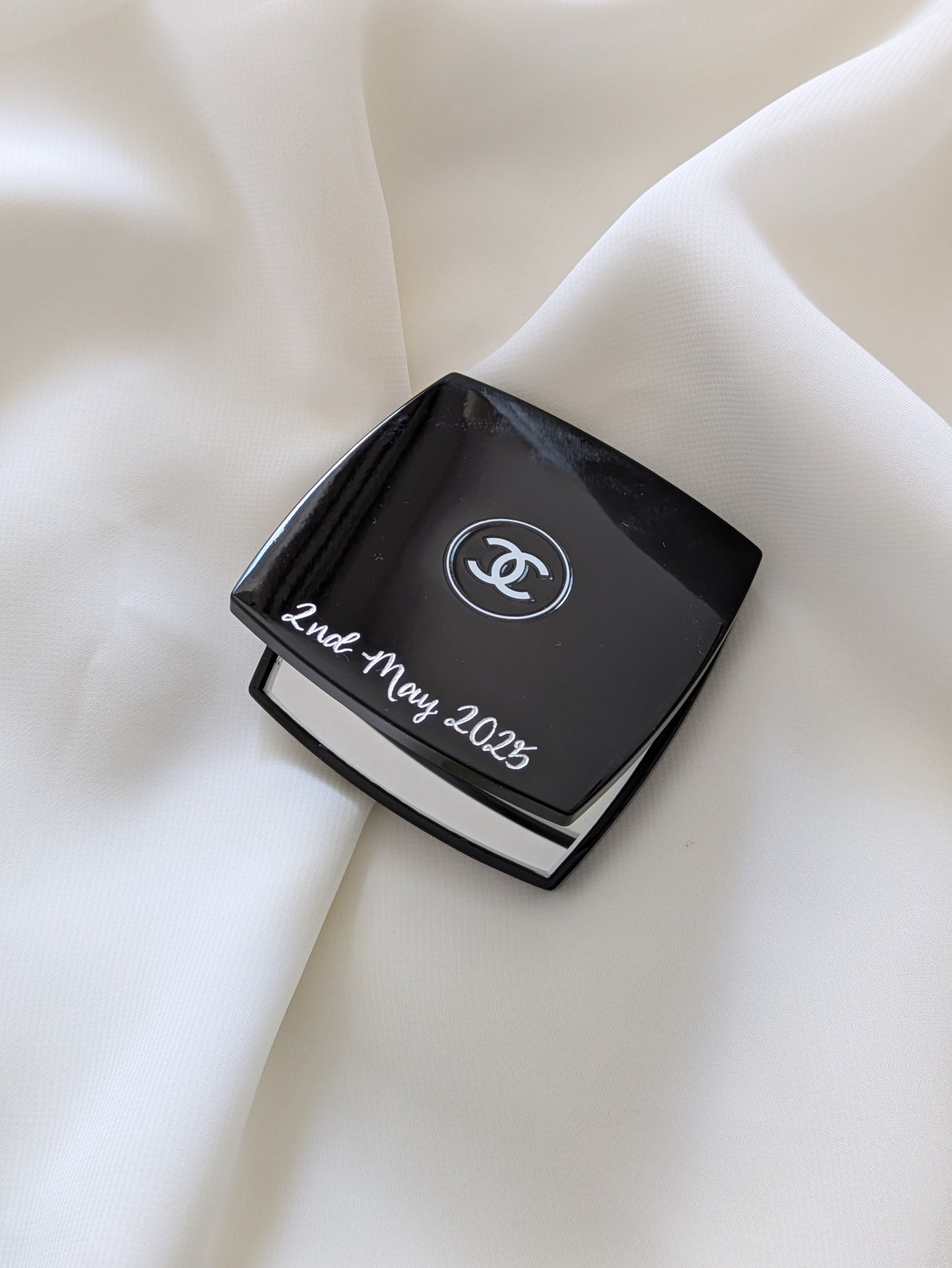 Engraved Chanel compact mirror
