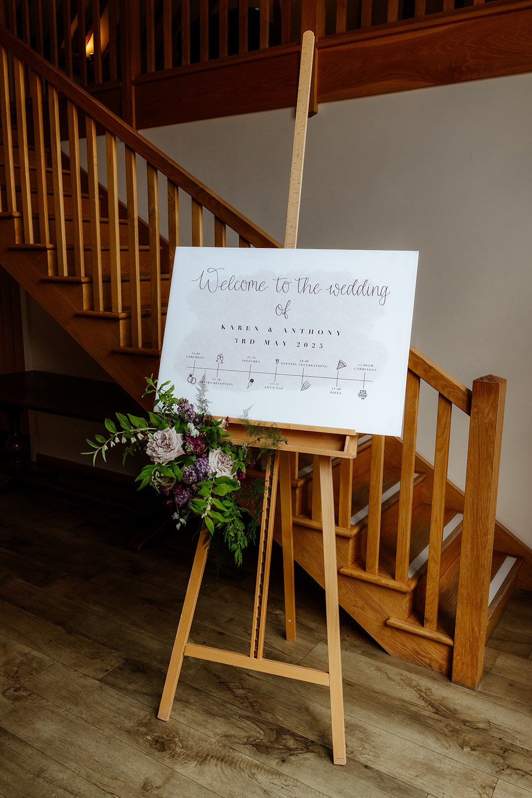 Printed welcome and/or order of the day sign