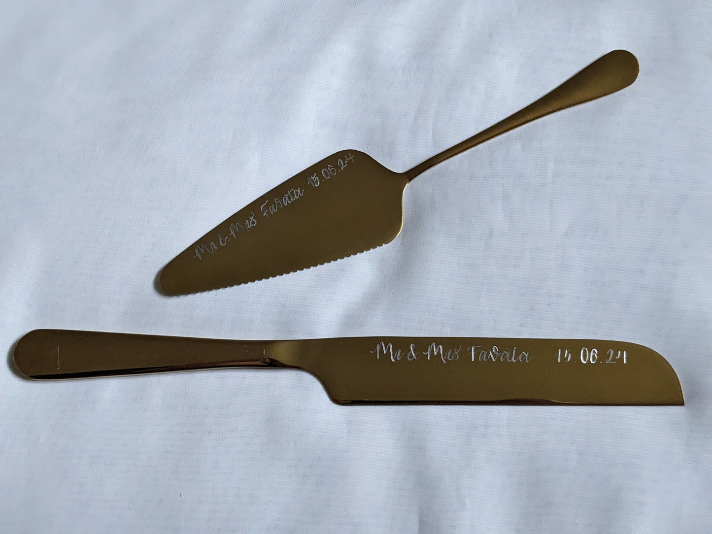 Cake serving set engraving