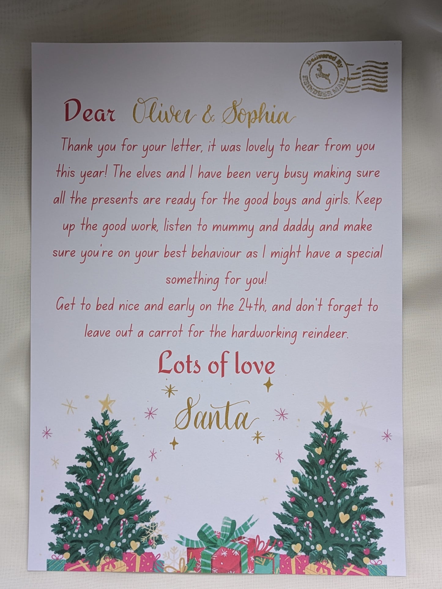 Santa and elf letters